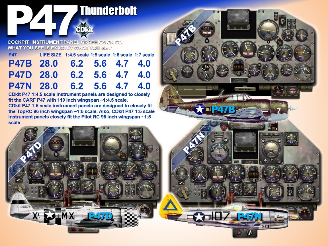P47 THUNDERBOLT COCKPIT instrument panel CDkit