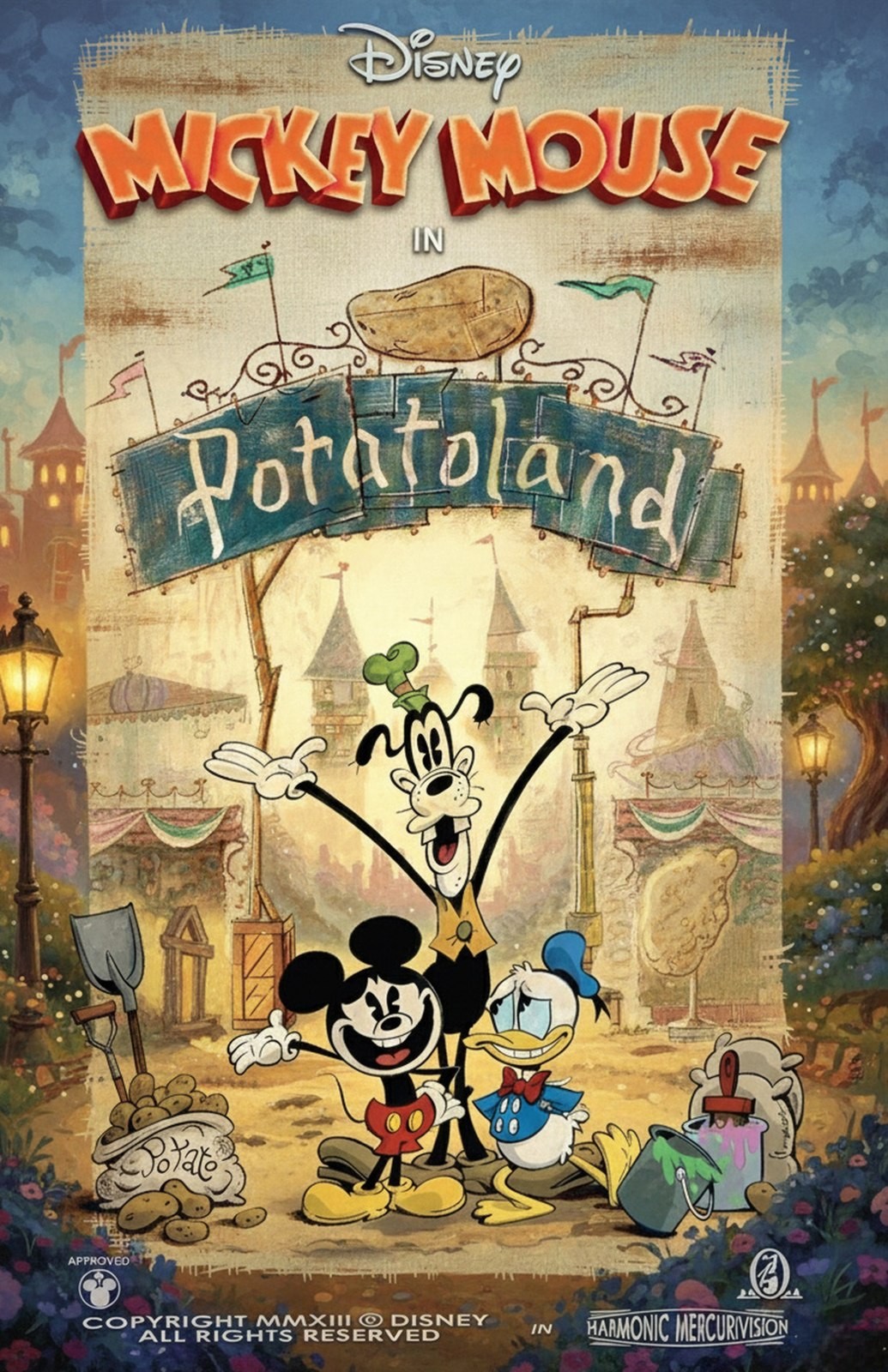 Potatoland Mickey Mouse Disney Poster Print Wall Art Home Decor Gift
