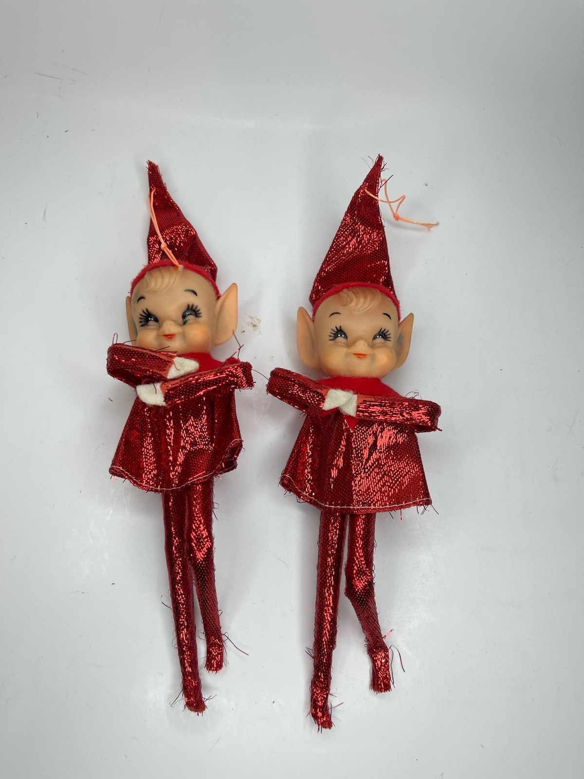 Two Vintage Pixie Elf Christmas Ornament  8
