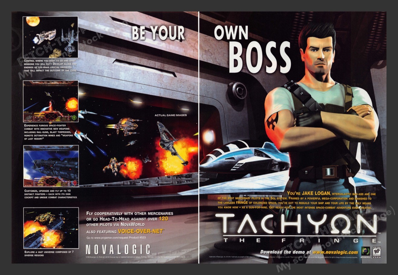 Tachyon: The Fringe 1990s Video Game Print Advertisement (2 pgs) 1999