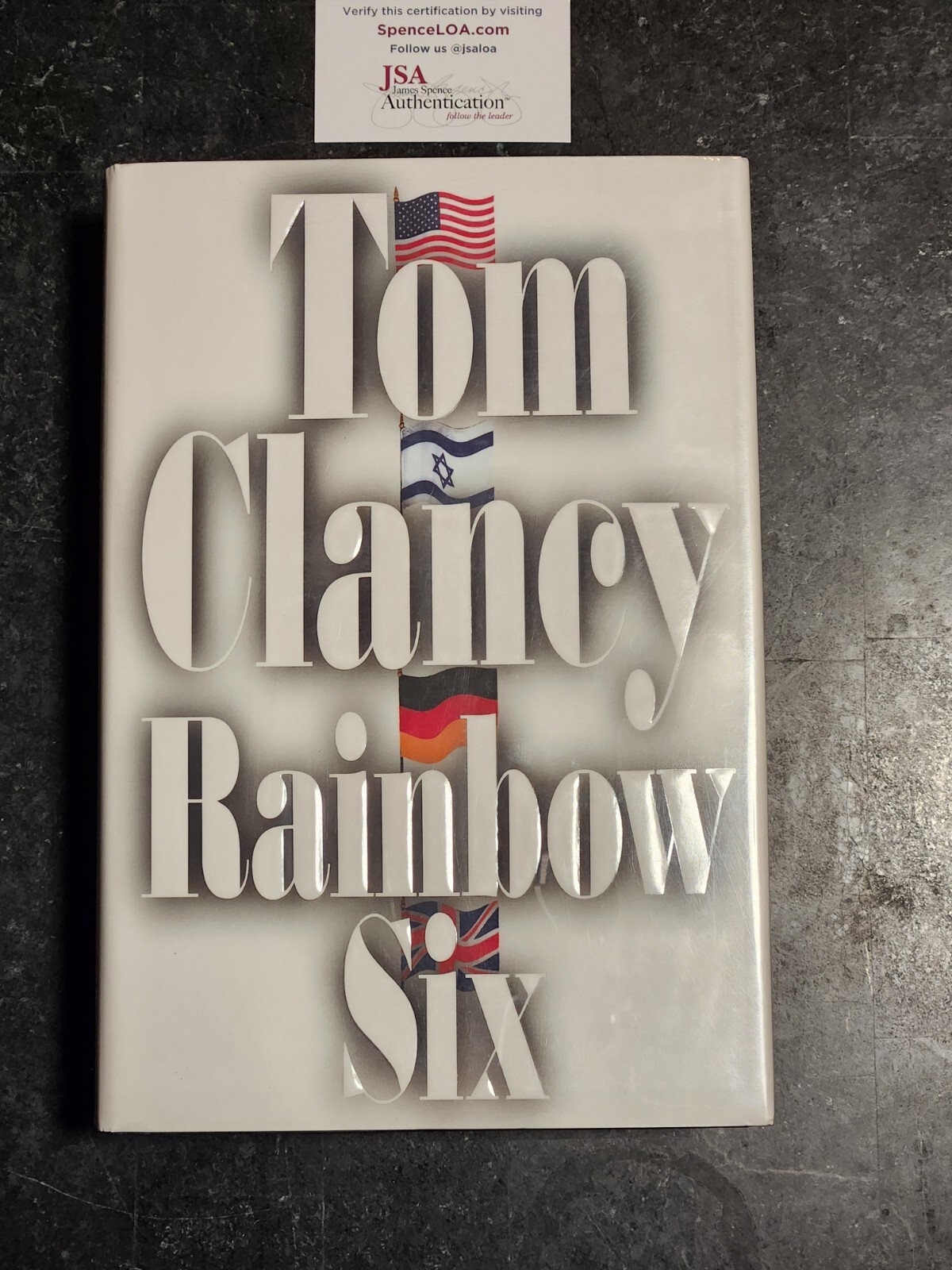 Tom Clancy Signed Rainbow Six 1998 1st ED Hardcover Autographed Book ~  JSA CERT