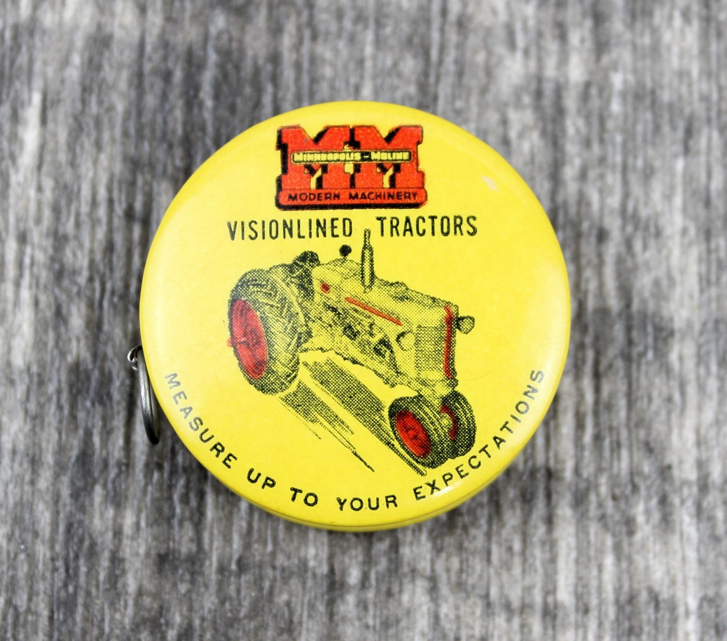VINTAGE MINNEAPOLIS MOLINE CELLULOID TAPE MEASURE