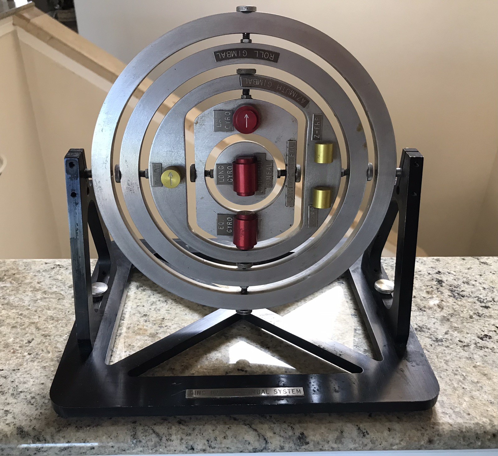 Rare SINS Mark IV 4 Gimbal System Aerospace Submarine Rocket Guidance Desk Model