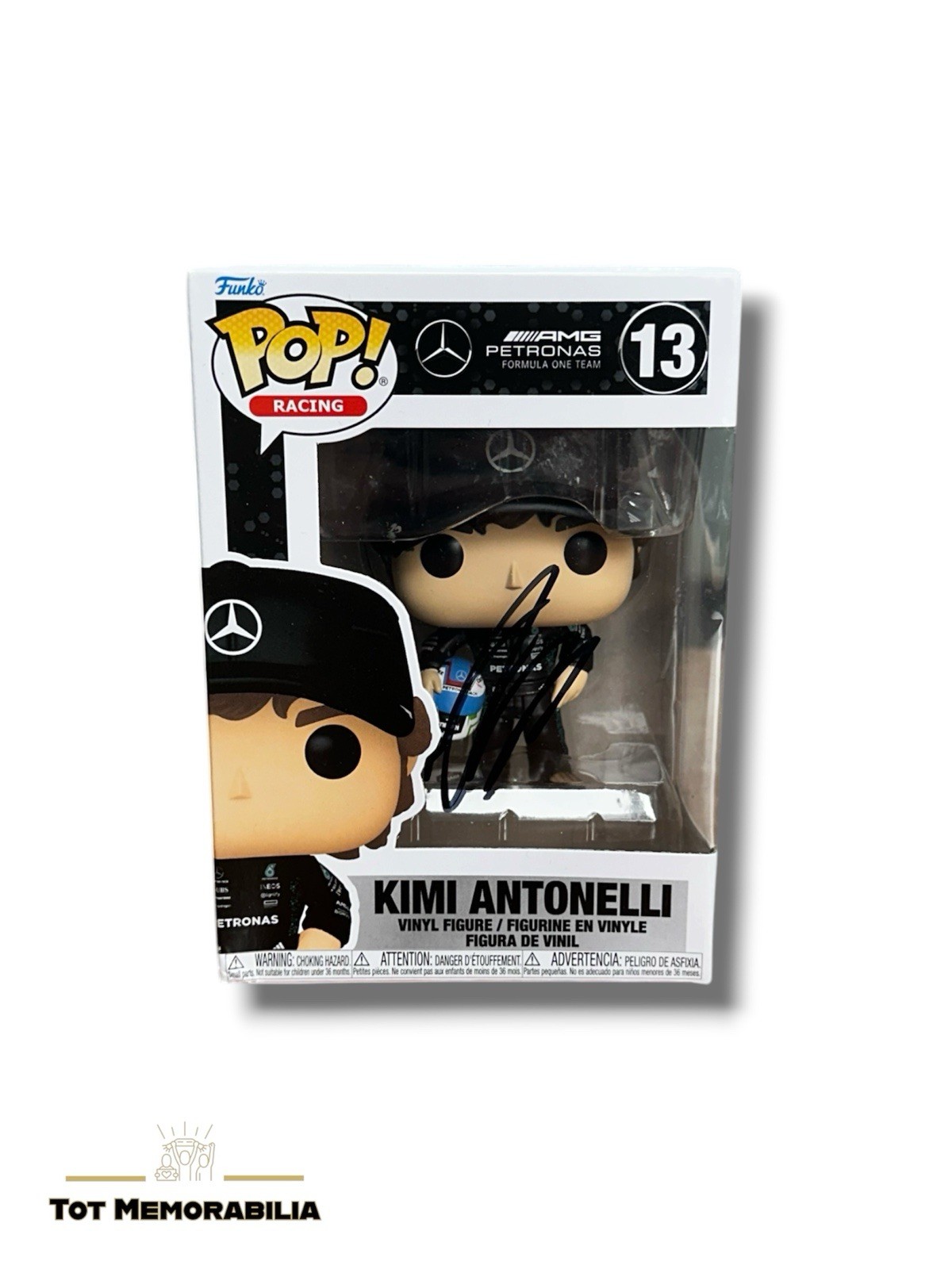 Kimi Antonelli Formula 1 Signed Autographed Mercedes Funko Pop With Proof & COA