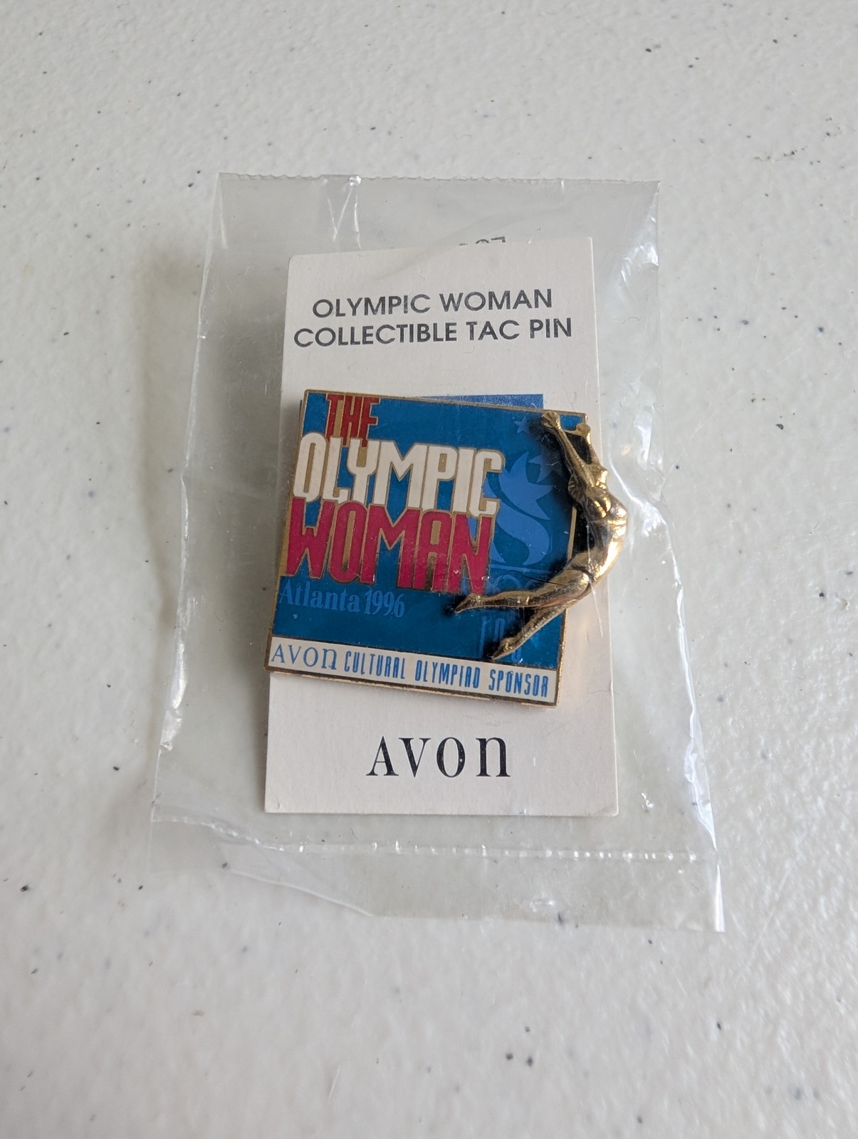 Avon The Olympic Woman Atlanta 1996 Pin Collectible Tac Pin NIP New in Package