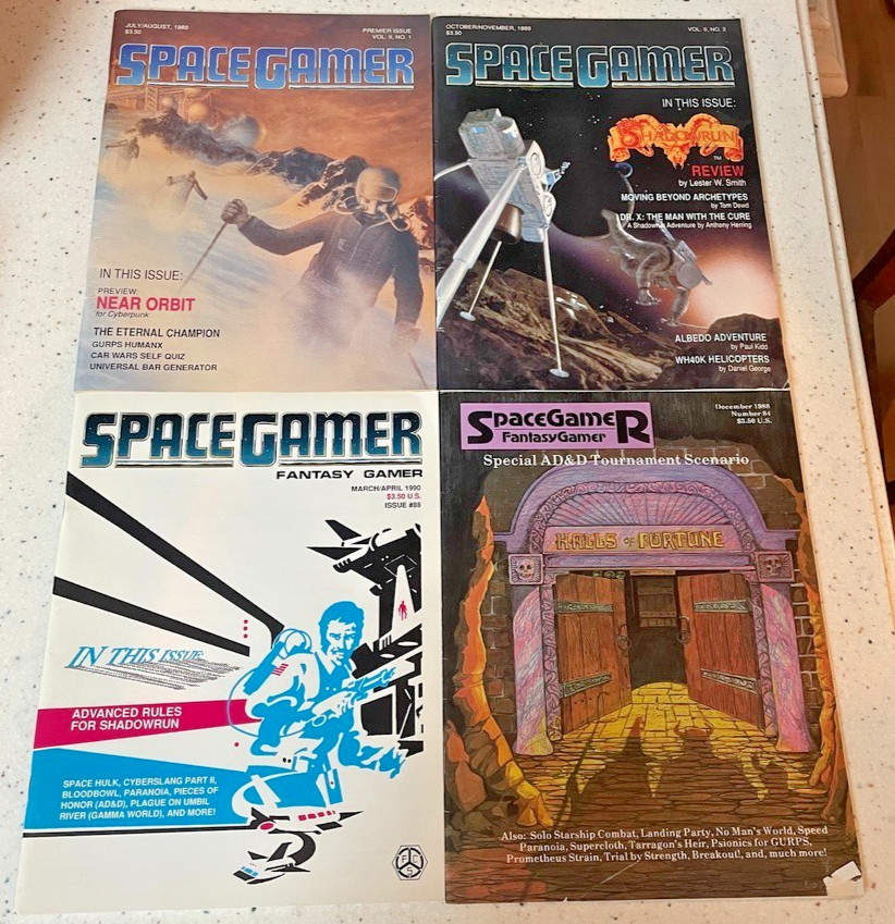 Space Gamer Magazine Fantasy Gamer Lot 4 Issues Vtg 1988-1990 RPG  Shadow Run