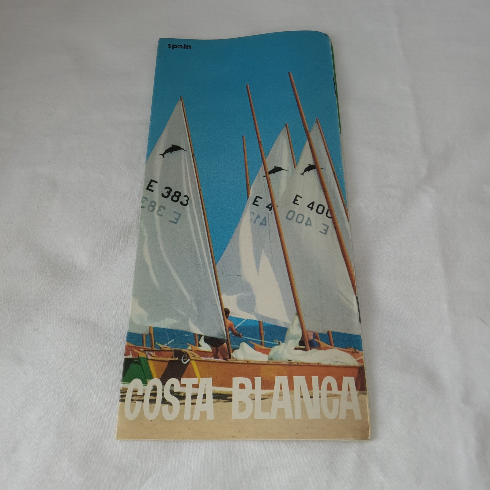 Vintage 1960s Costa Blanca Spain Travel Brochure Map Alicante Benidorm Murcia