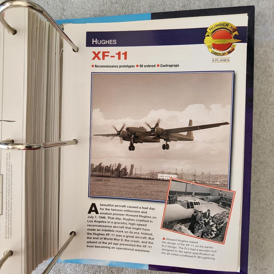 AIRCRAFT OF THE WORLD X PLANES FOLD OUT CARD XF-11