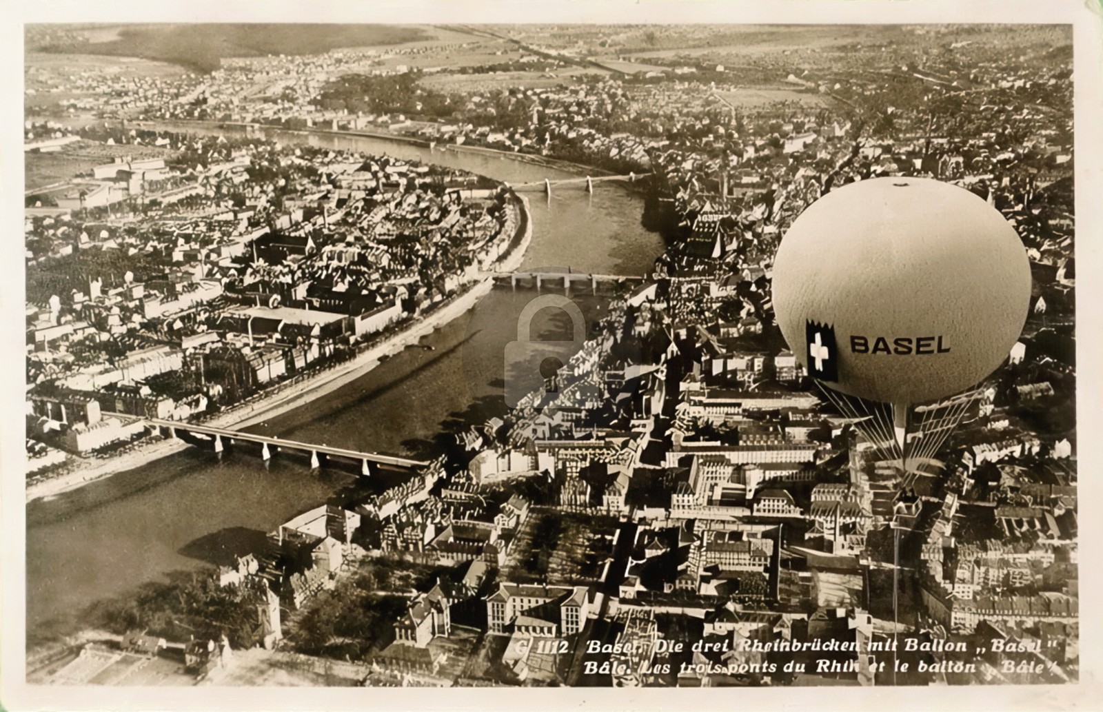 1932 Switzerland Gordon Bennett Balloon Flight RPPC Photo Postcard COPY