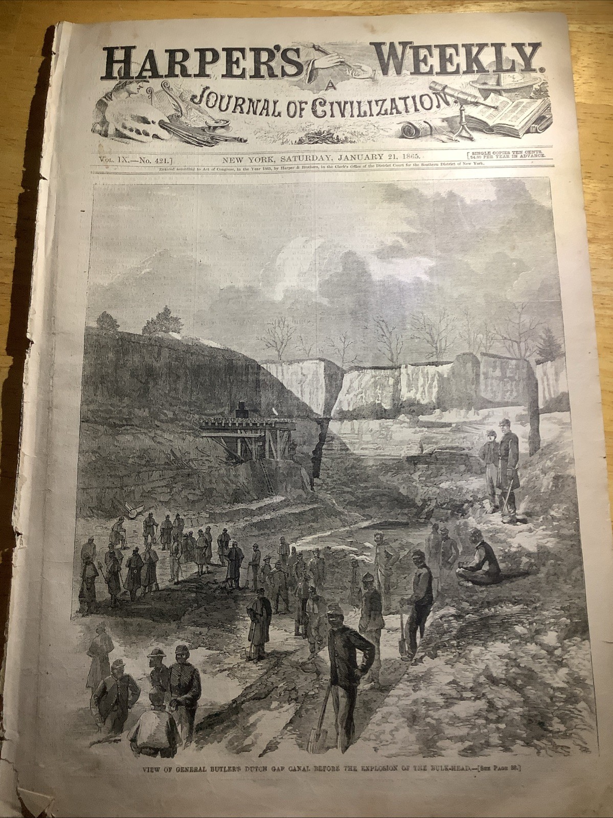 1865 Harper’s Weekly Civil War Newspaper ~ Great Civil War Content and Prints
