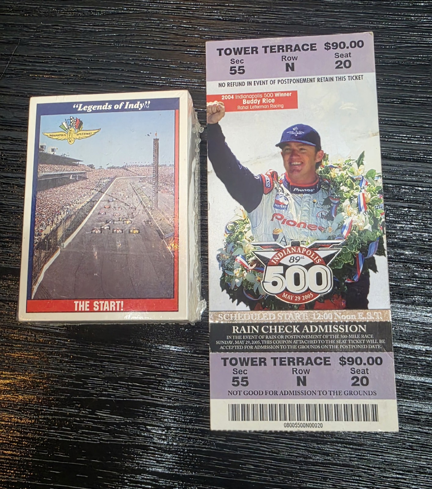2005 Indianapolis TICKET & LEGENDS OF INDY 91 Trading Cards  Complete Set Rice