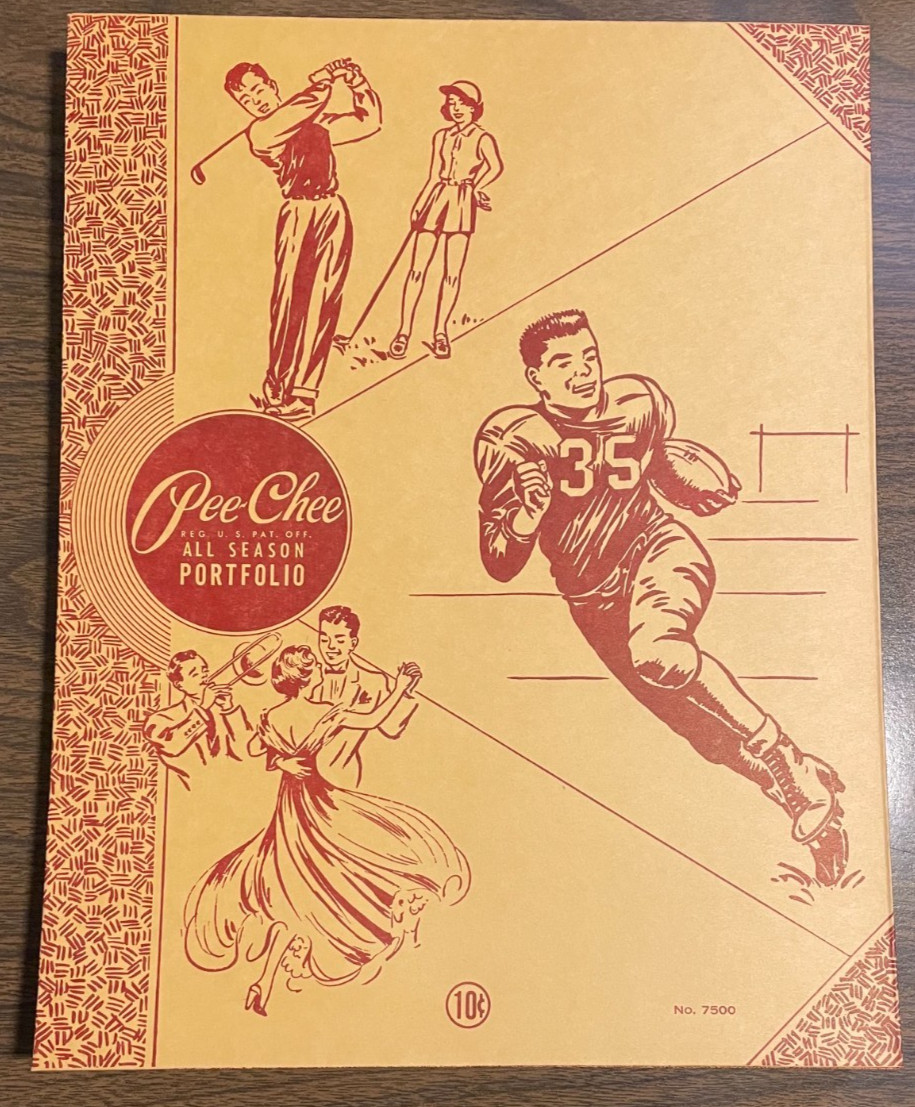 Vintage Pee Chee Portfolio School Folders No. 7500 10¢ Version from the 1950-60s