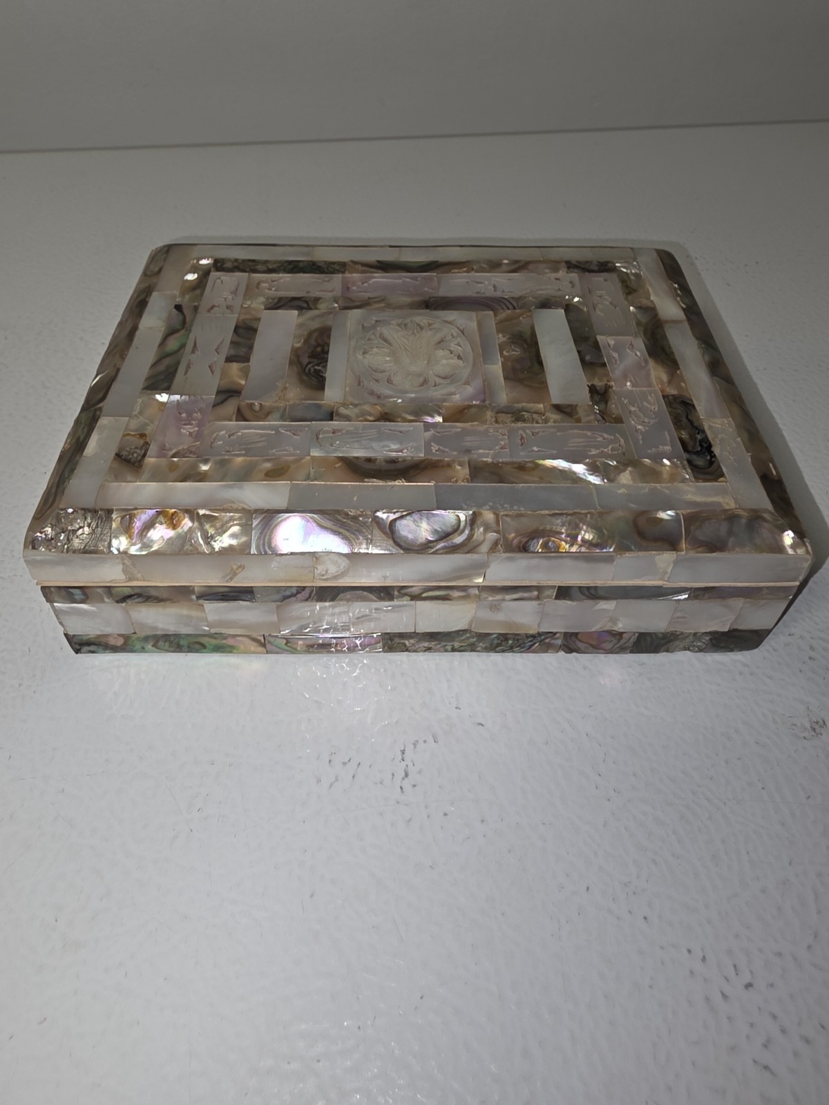 Vintage Bethlehem Mother Of Pearl Jewelry Box Absolutely Stunning