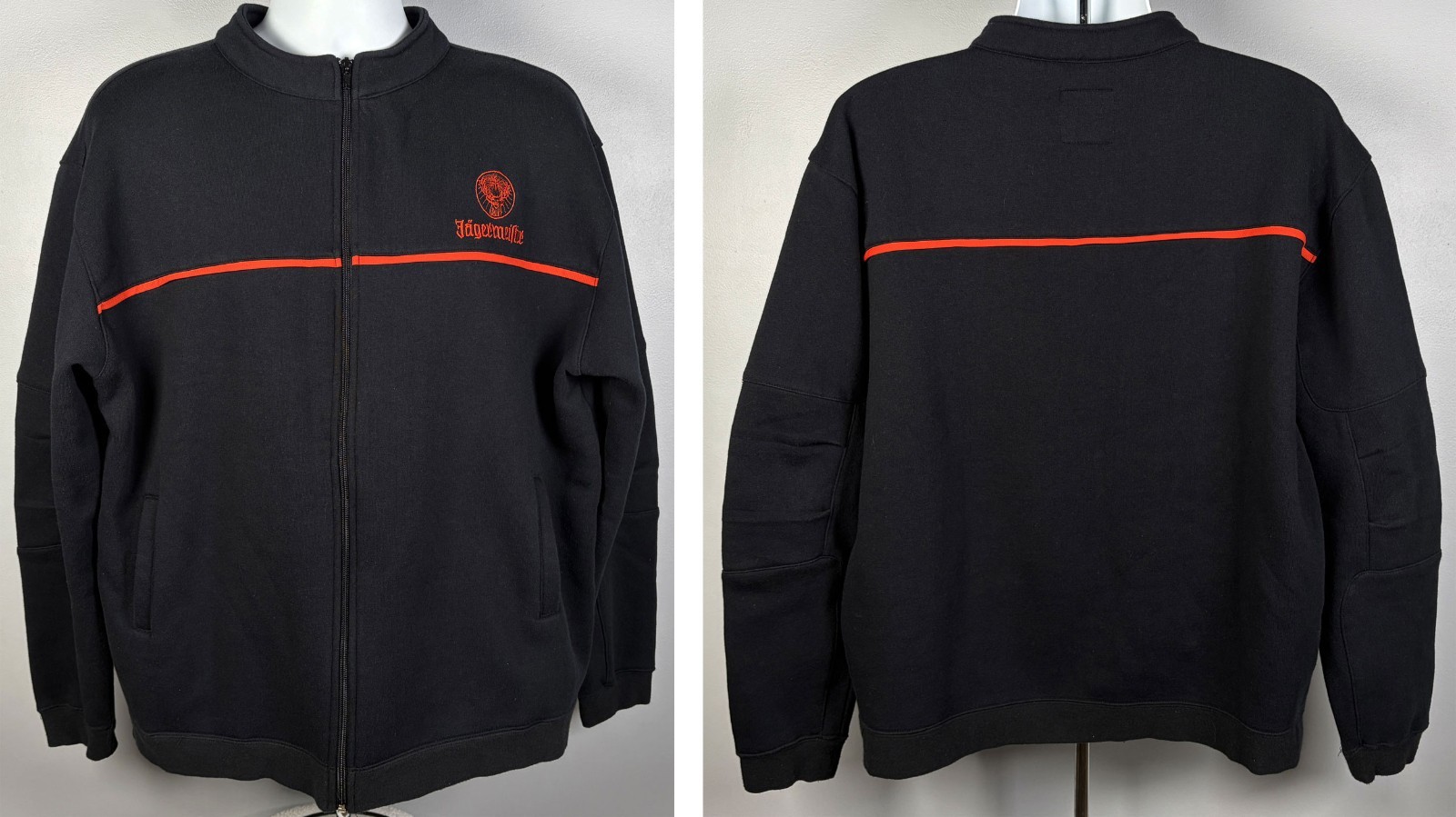 Jagermeister Full Zip Jacket Mens Large Pockets Embroidered Logo