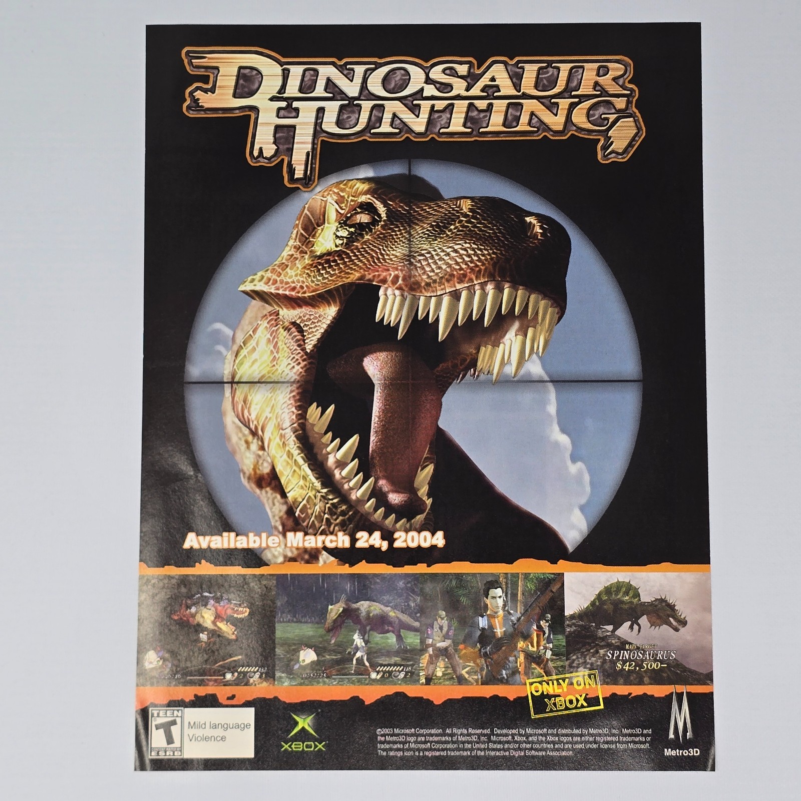 Dinosaur Hunting Xbox March 2004 Print Ad/Poster