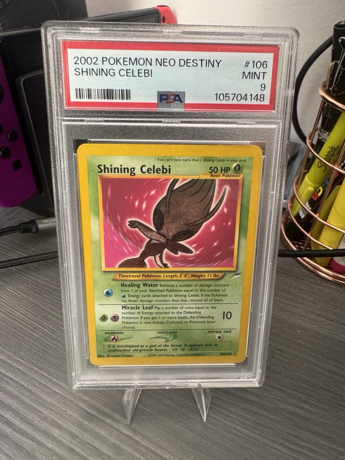 Shining Celebi 106/105 PSA 9 Neo Destiny Pokemon Chance Pack