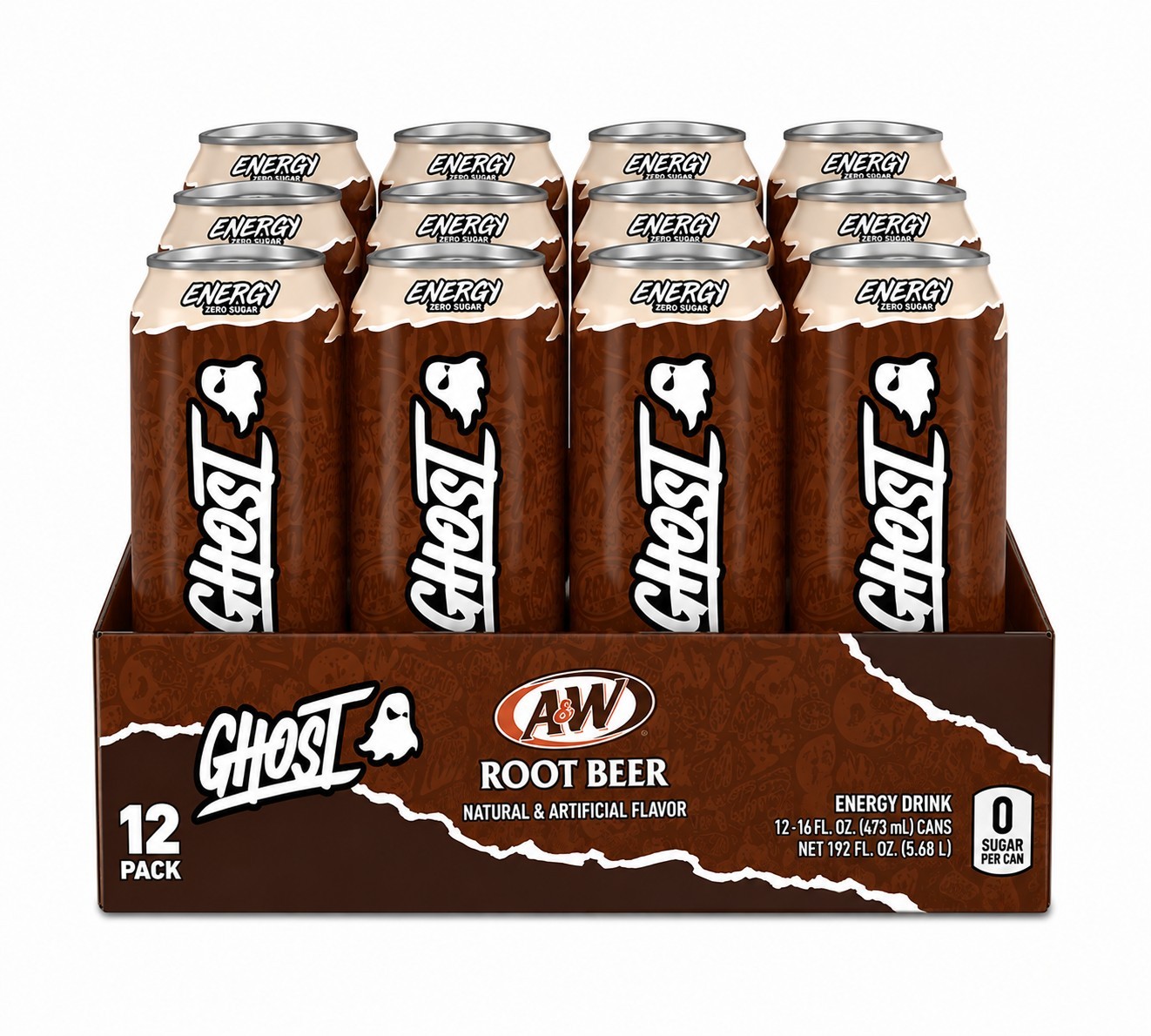 *NEW* A&W Root Beer Ghost Energy Drink 12x 16oz cans SAME DAY SHIPPING