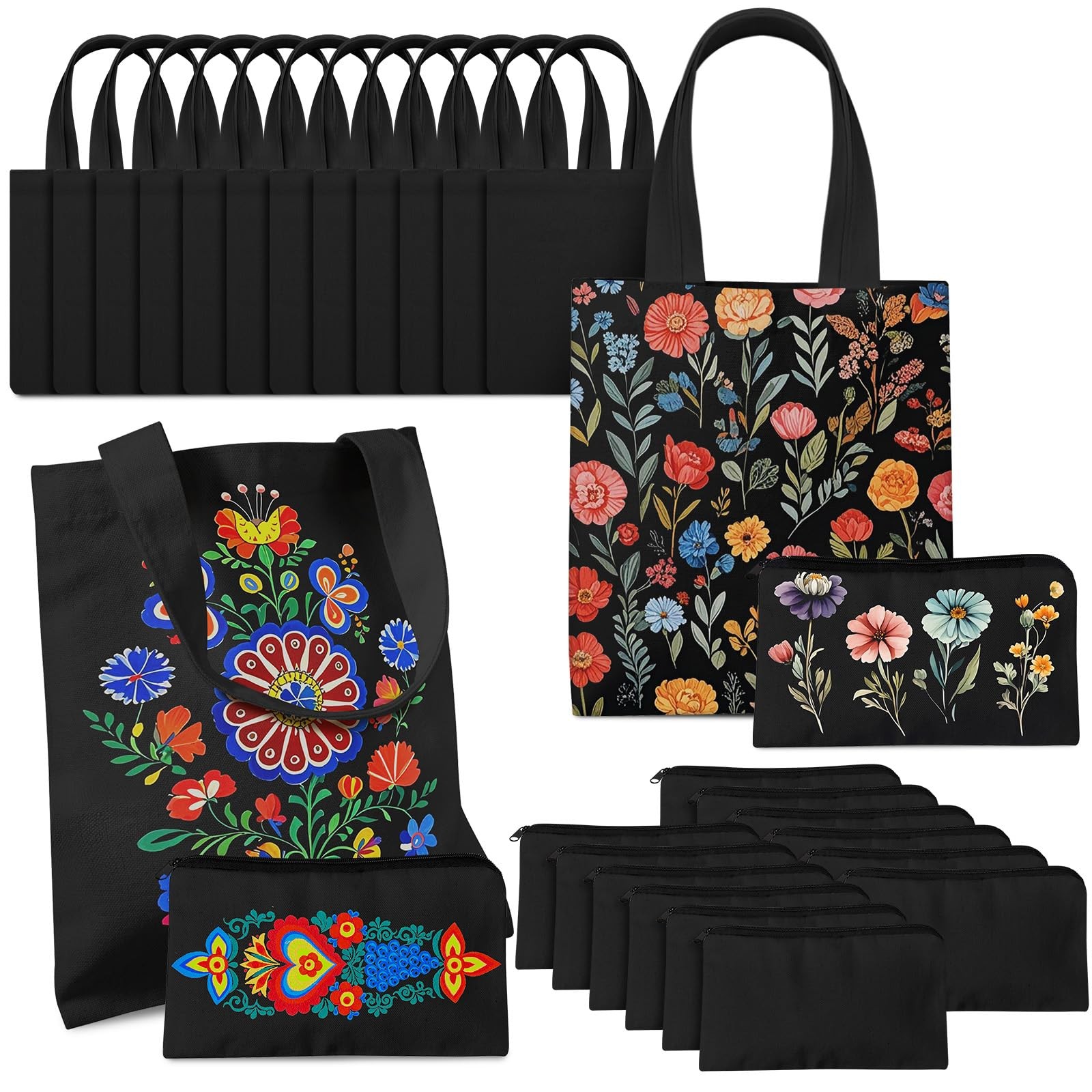 24 Pcs Mini Blank Bag Bulk Include Blanks Small Tote Bag Blanks and Small Mak...