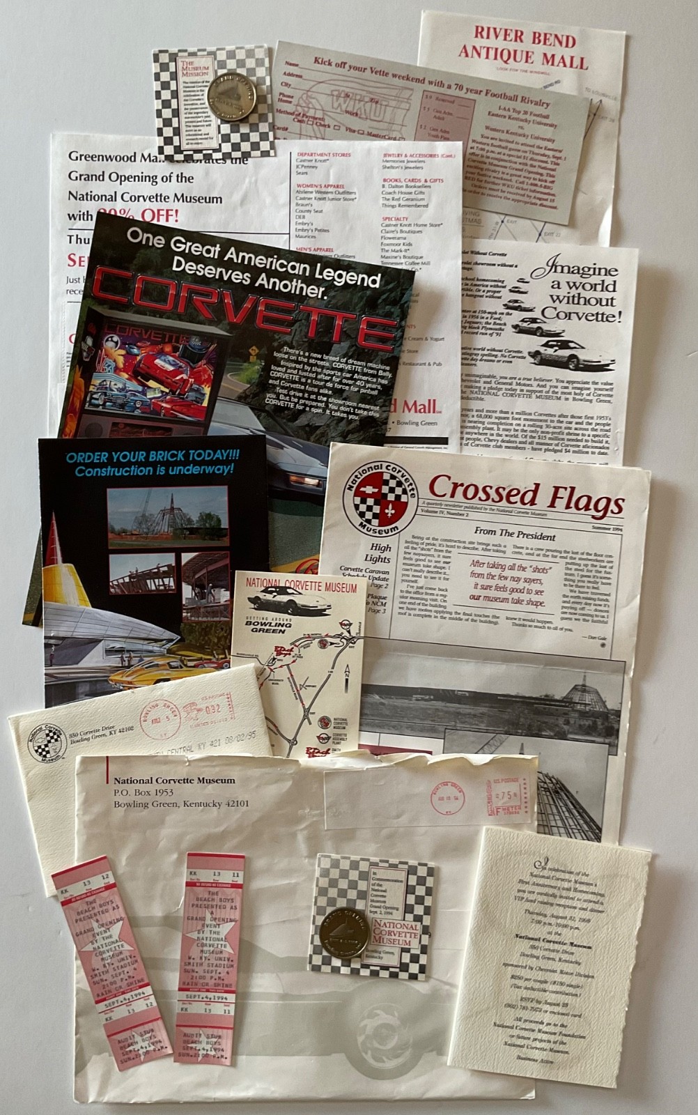 National Corvette Museum Mebership Grand Opening Promotional Package 1994