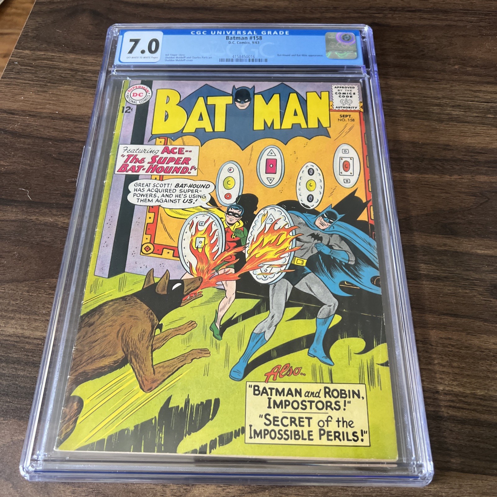 Batman #158 (DC Comics 1963) Ace The Super Bat-Hound CGC 7.0 Bat-Mite Appearanc