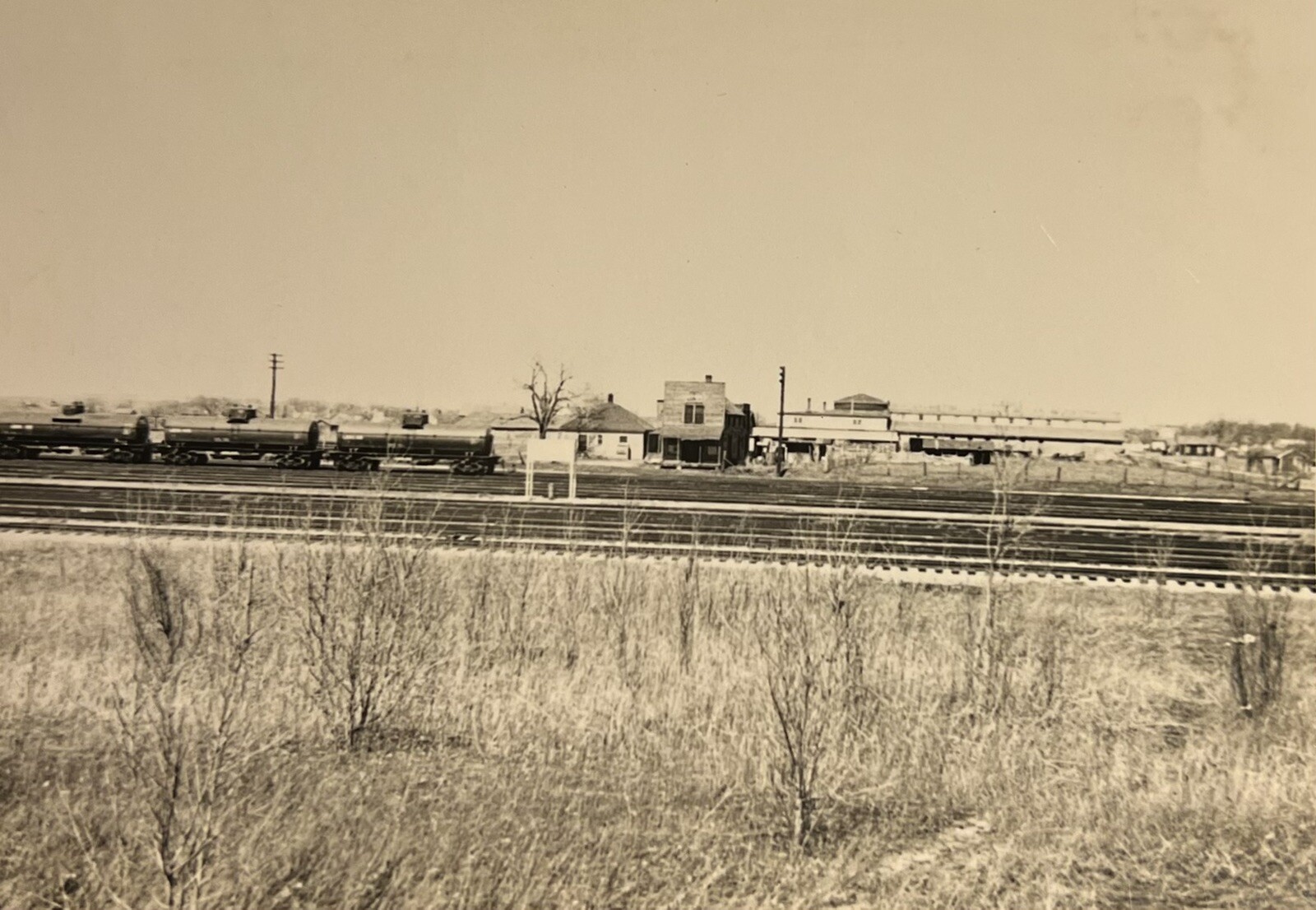 Emporia KS Train Railroad Cars 1938 Photograph Picture Vintage