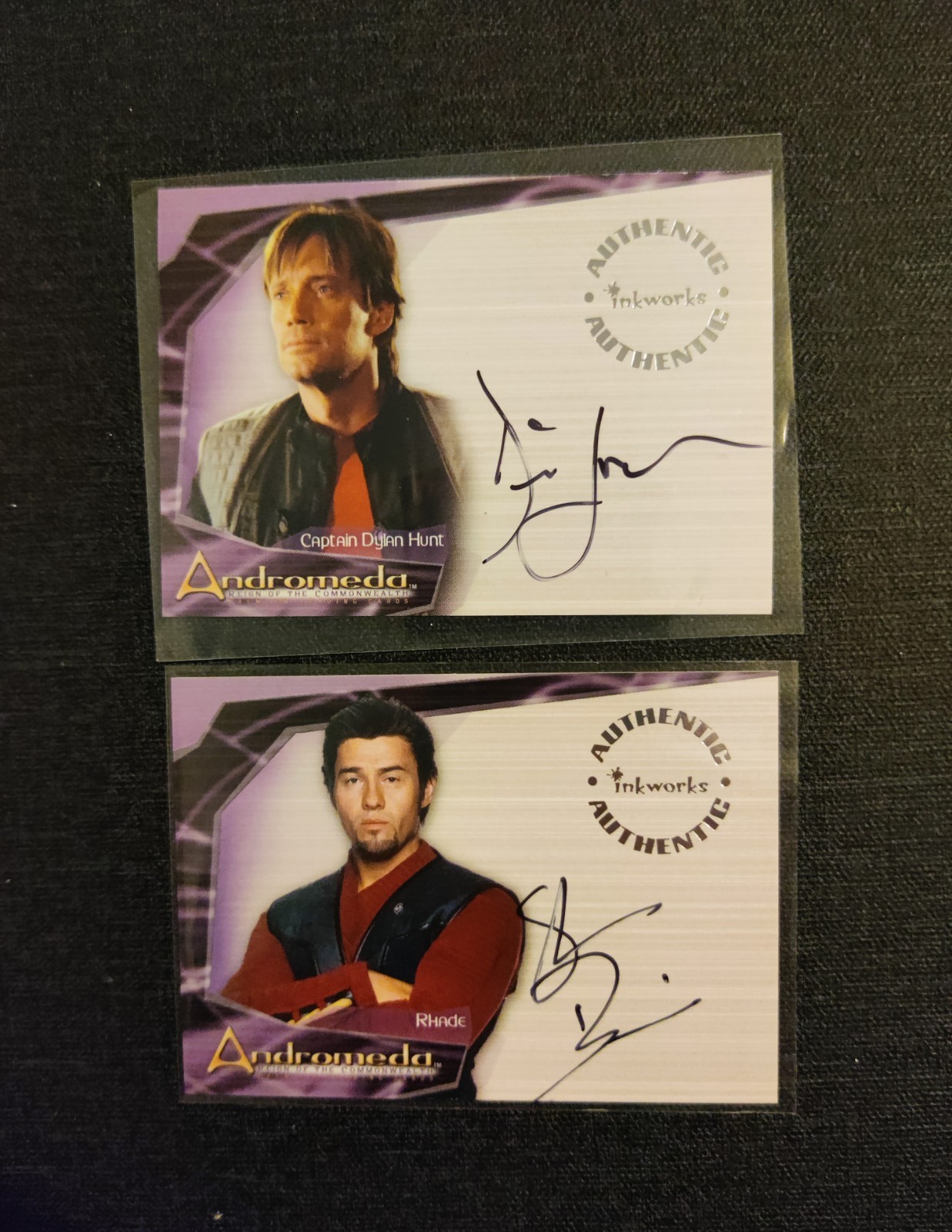2004 Inkworks Andromeda Autograph Card Lot - Kevin Sorbo A1 + Steve Bacic A6