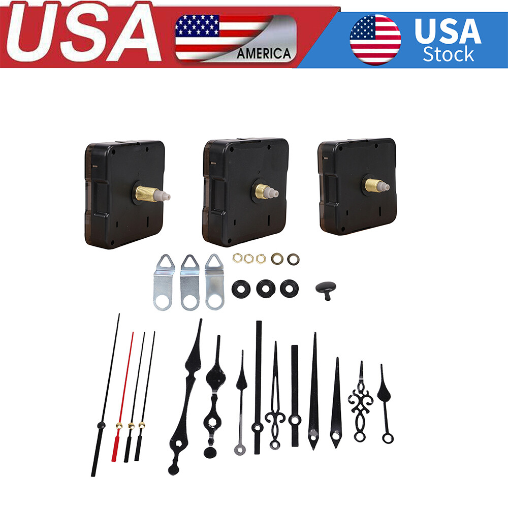 3 Set DIY Wall Quartz Clock Movement Mechanism Replacement Repair Tool Parts Kit