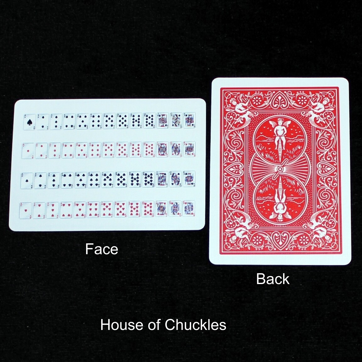 52 on 1, Bicycle Printed Gaff Card, Red