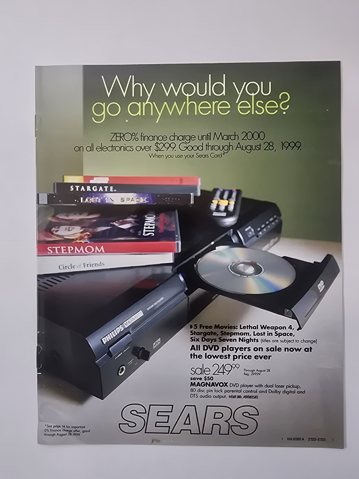 Sears 1999 Home Theater DVD Player Electronics Circular Catalog 16 Pages Sony