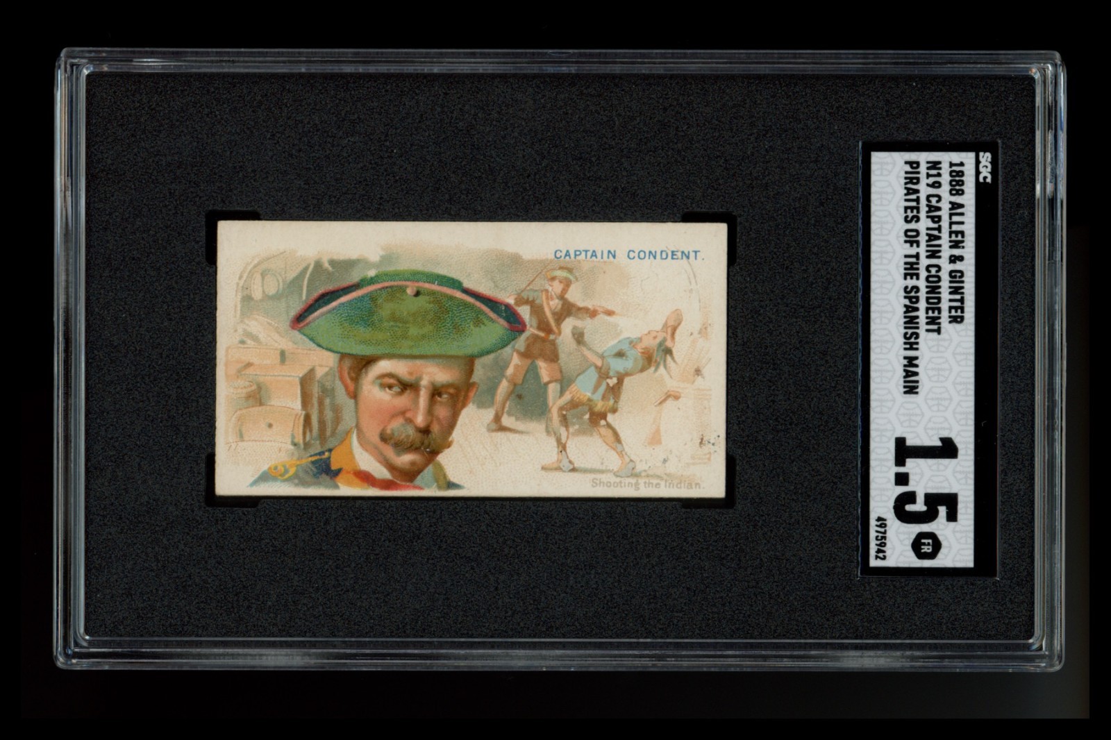 1888 Allen & Ginter N19 - Captain Condent -Pirates Of The Spanish Main - SGC 1.5