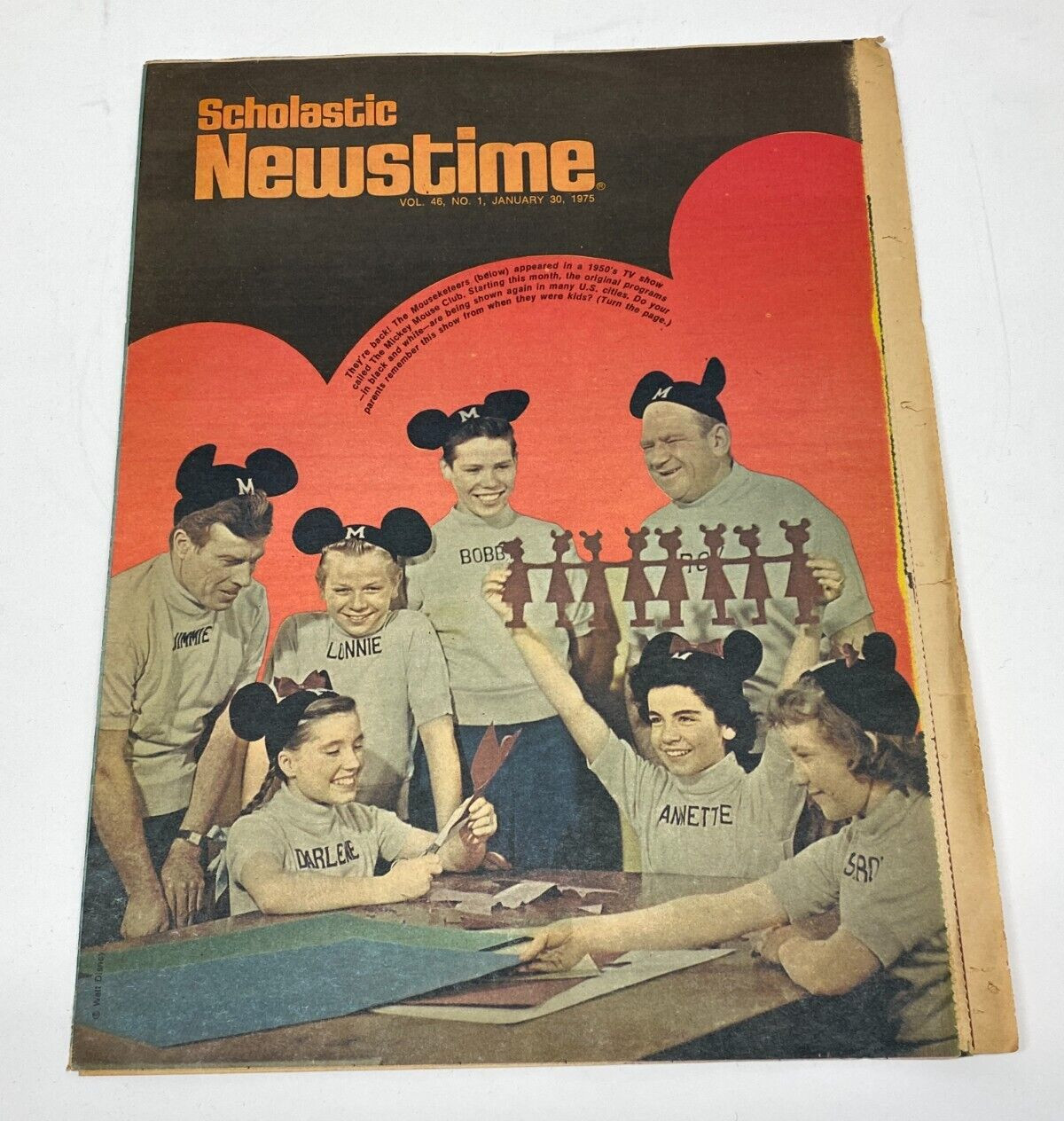 NOS VTG 1975 SCHOLASTIC NEWSTIME Mickey Mouse Club Annette Funicello Fonz THX138