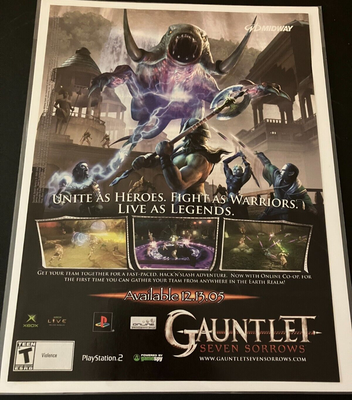 Gauntlet: Seven Sorrows - Original Vintage Gaming Print Ad / Poster / Wall Art
