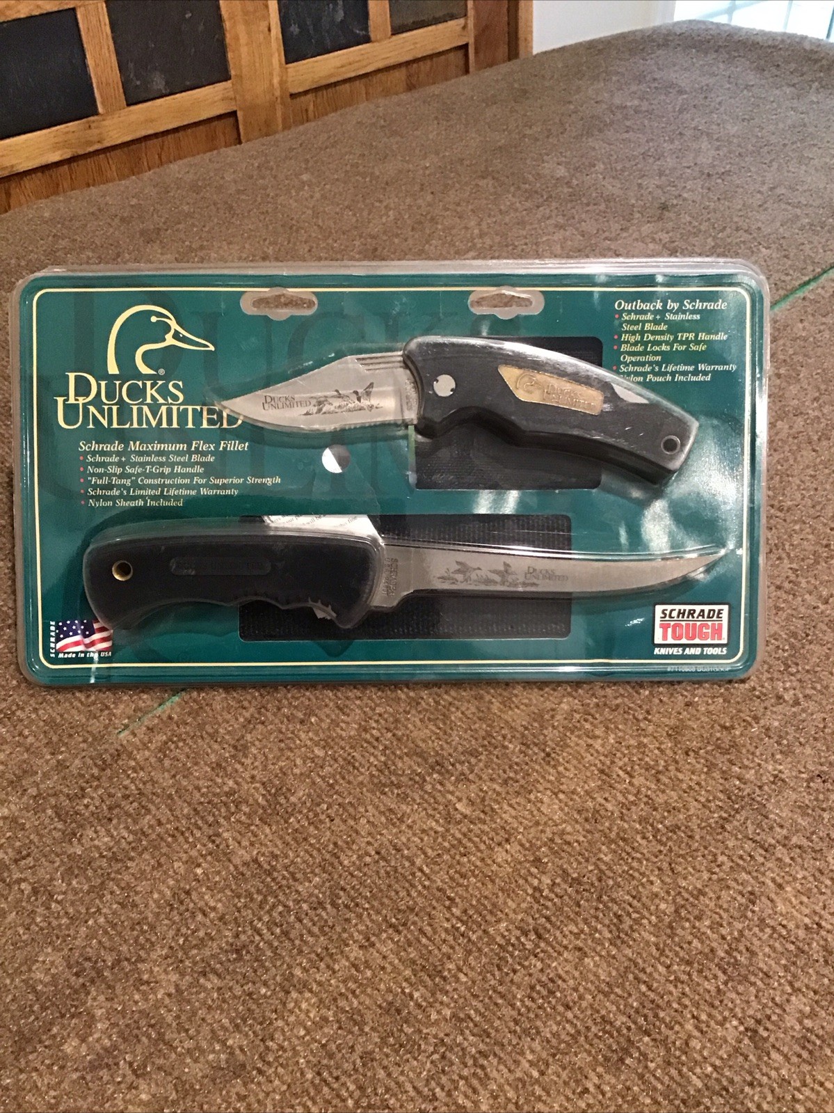 Ducks Unlimited Schrade Knife Set Outback / Maximum Filet Unopened Package USA