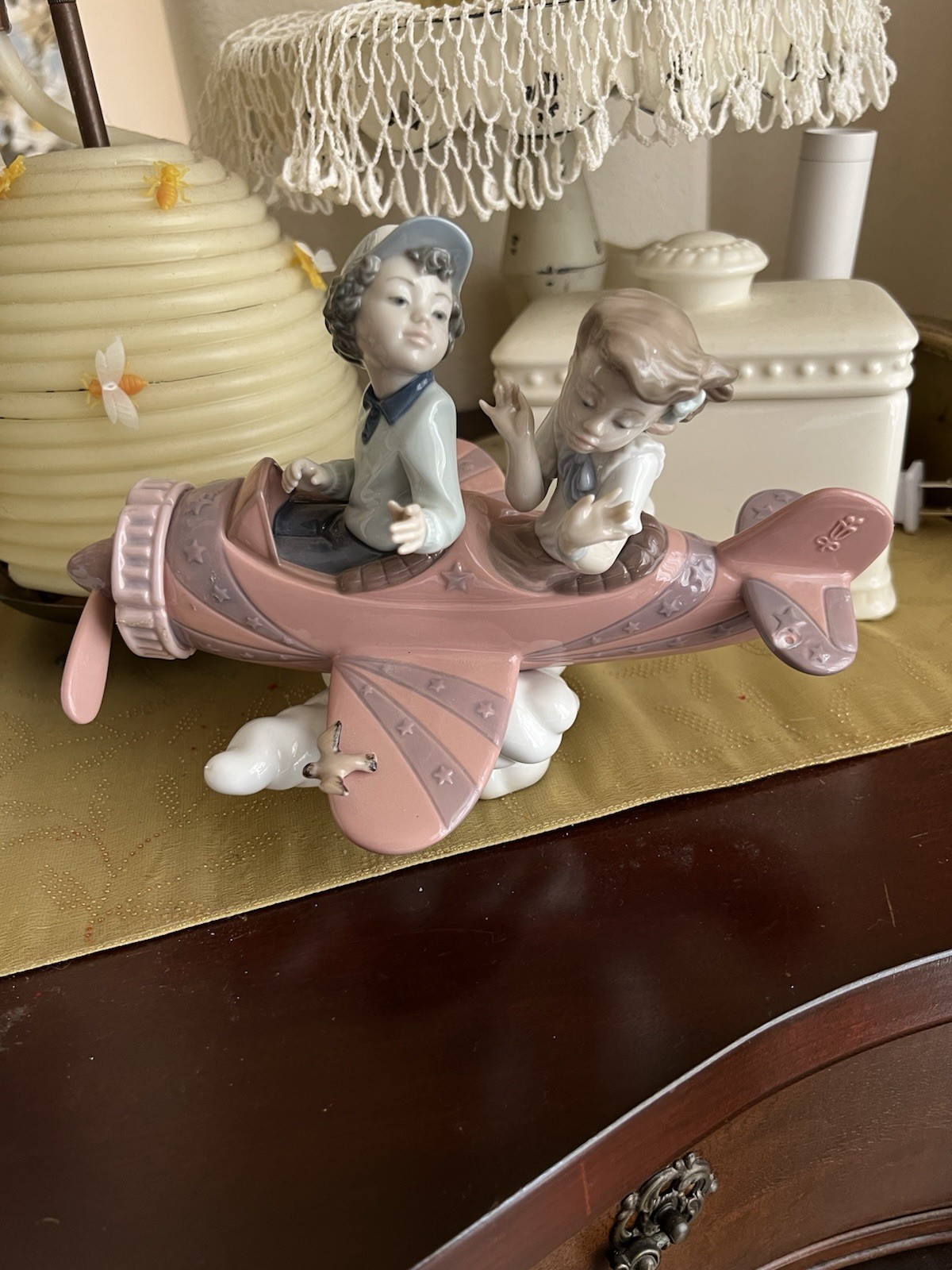 Lladro 5698 Don't Look Down Porcelain Figurine Airplane Retired - AS IS READ