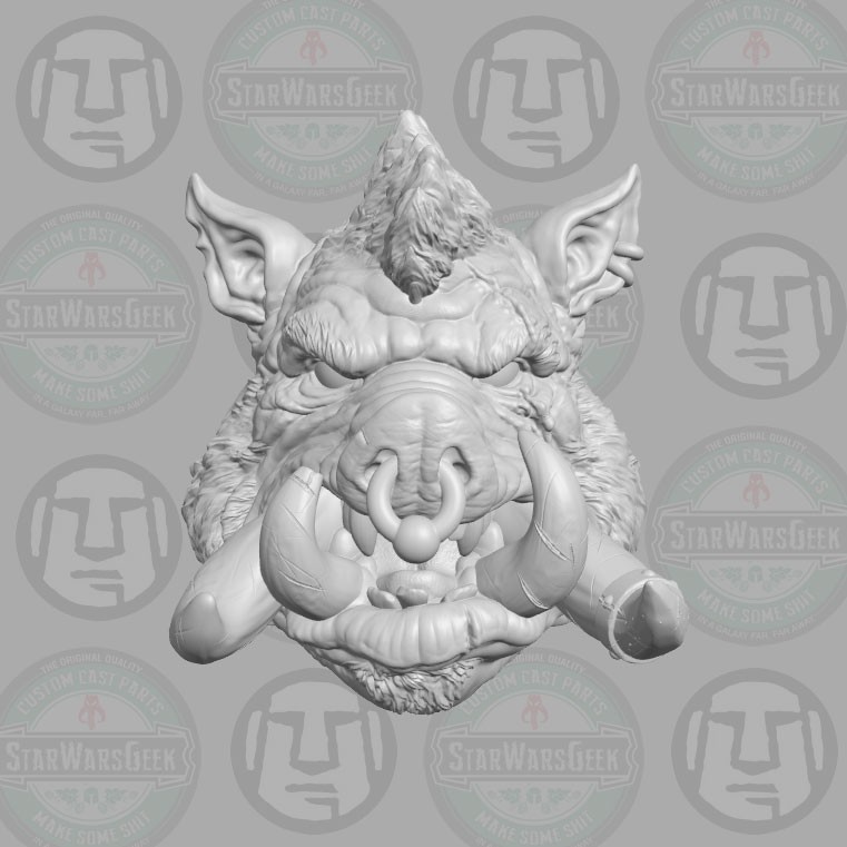 Mudrick Pig Head v3 custom for 1:6 1:10 1:12 1:18 fantasy action figures