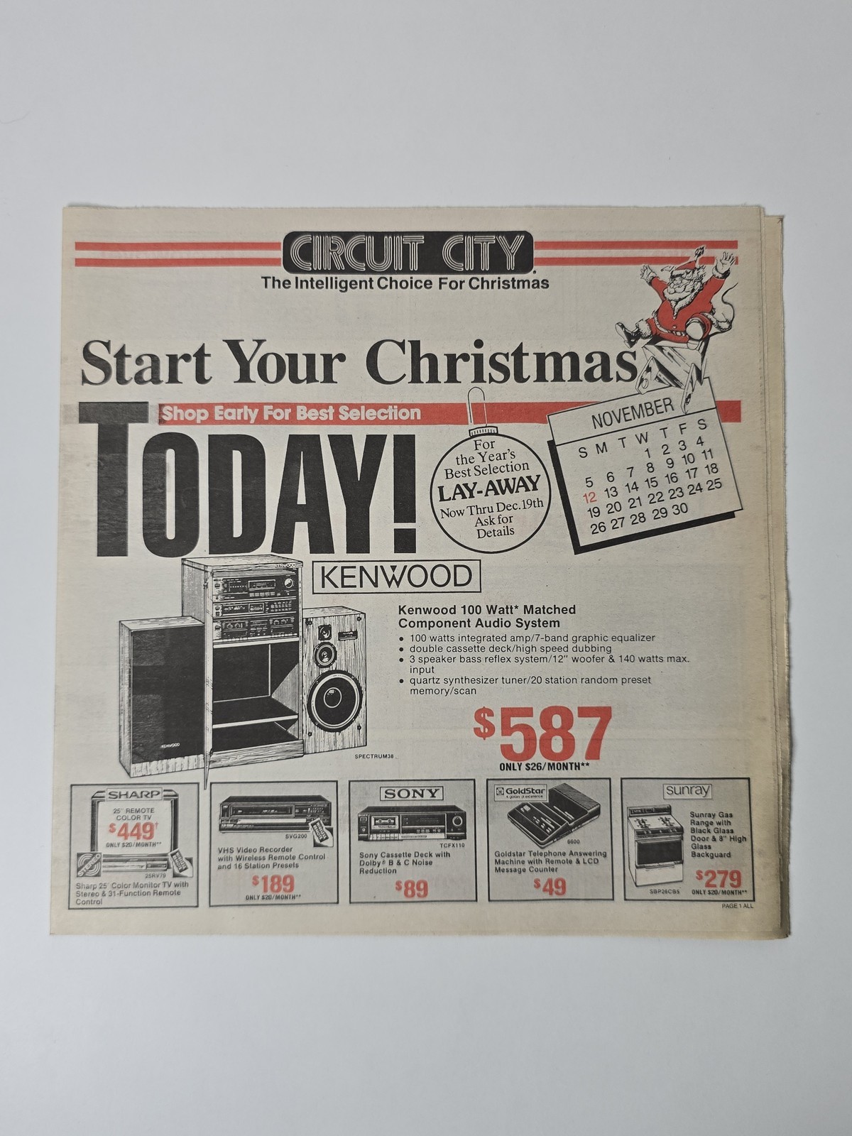 1989 Circuit City Christmas Catalog Nintendo NES Action Set San Diego 16 Pages