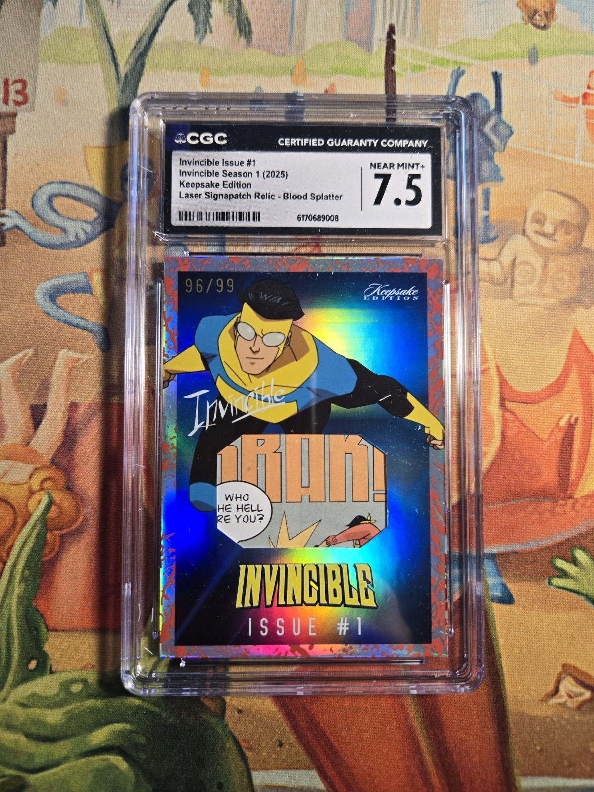 Invincible Keepsake Issue #1 Blood Splatter Card Signapatch Auto Relic GRAIL /99