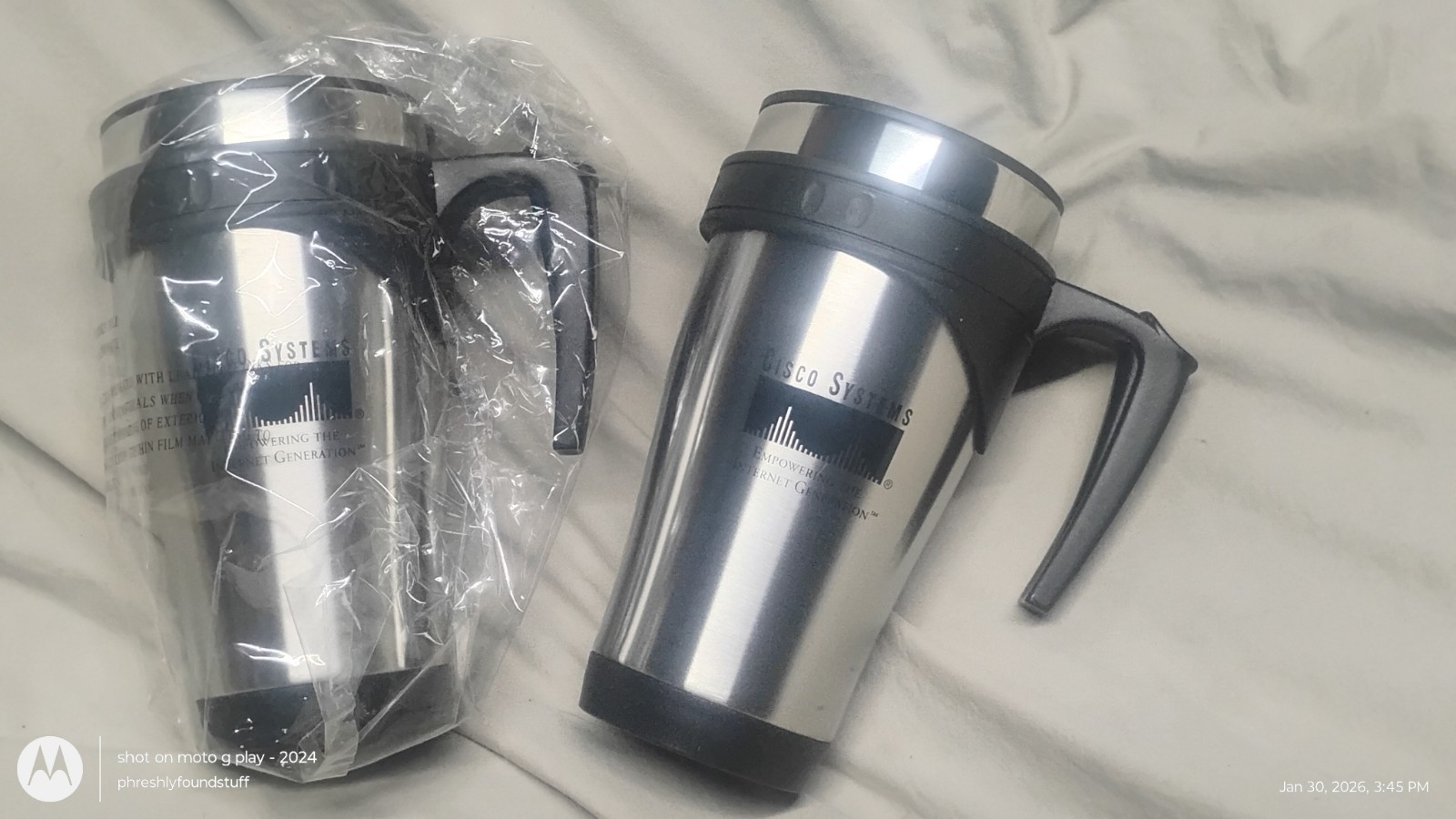 Cisco Systems Adv Promo Stainless Steel thermal insulated travel cup lot mug NOS