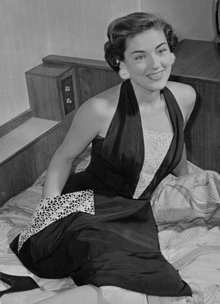 American actress Margaret Sheridan wearing a pair of diamond studd- Old Photo