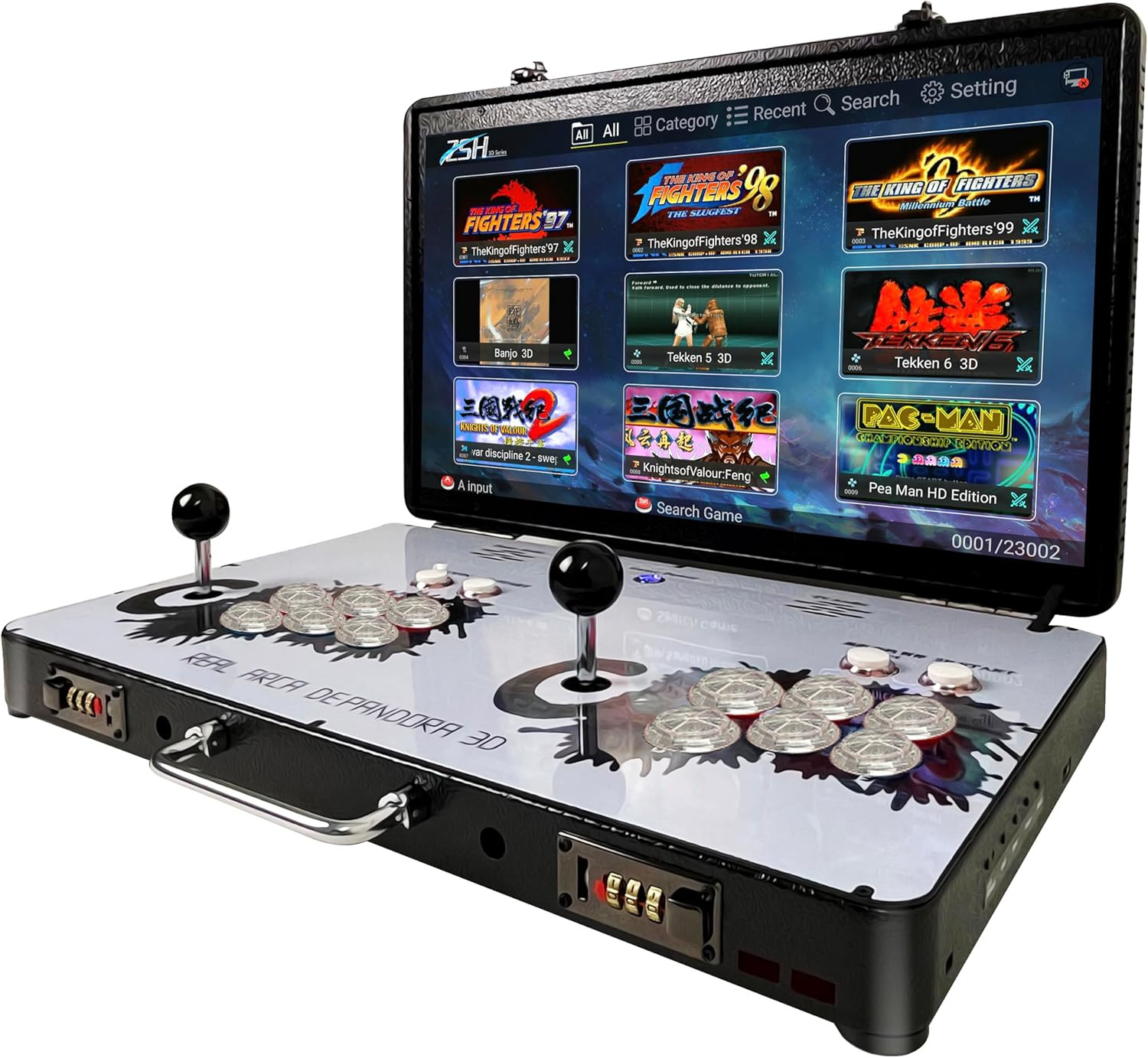 Portable 20000 in 1 Metal Box 3D Arcade Game Console, 22 Inch Screen Retro Elect