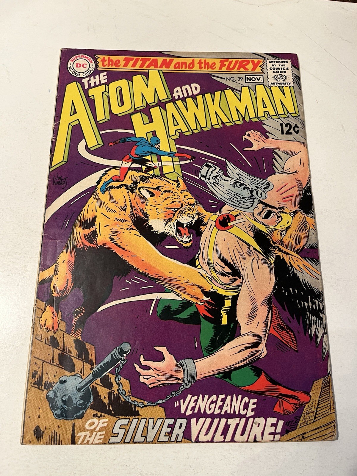 The Atom and Hawkman #39 DC Comics 1968 1st Hawkman in Title VG/FN 5.0 Kubert