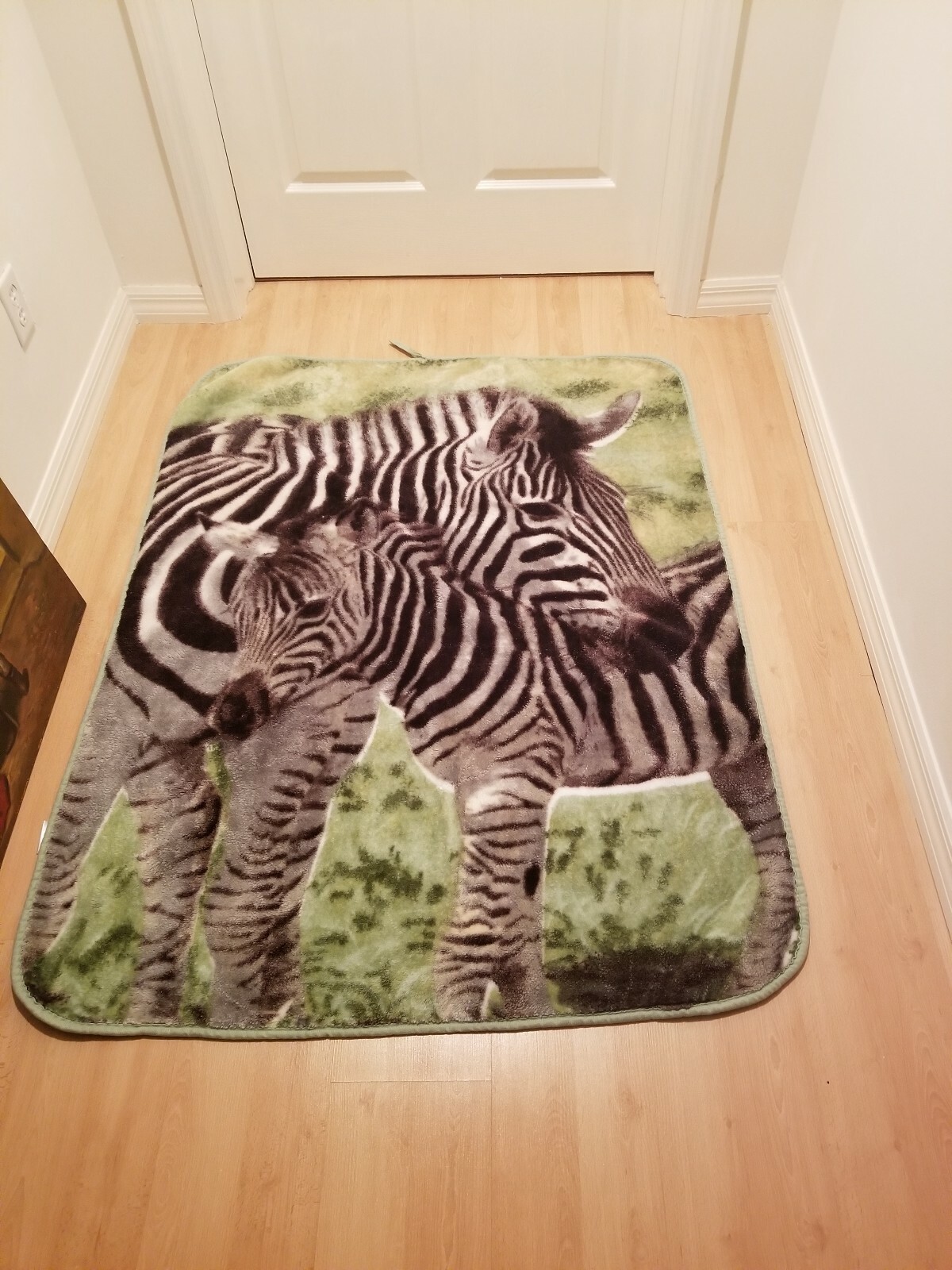Vintage Zebra Animal Print Reversible Blanket Throw Shavel Home Products RARE