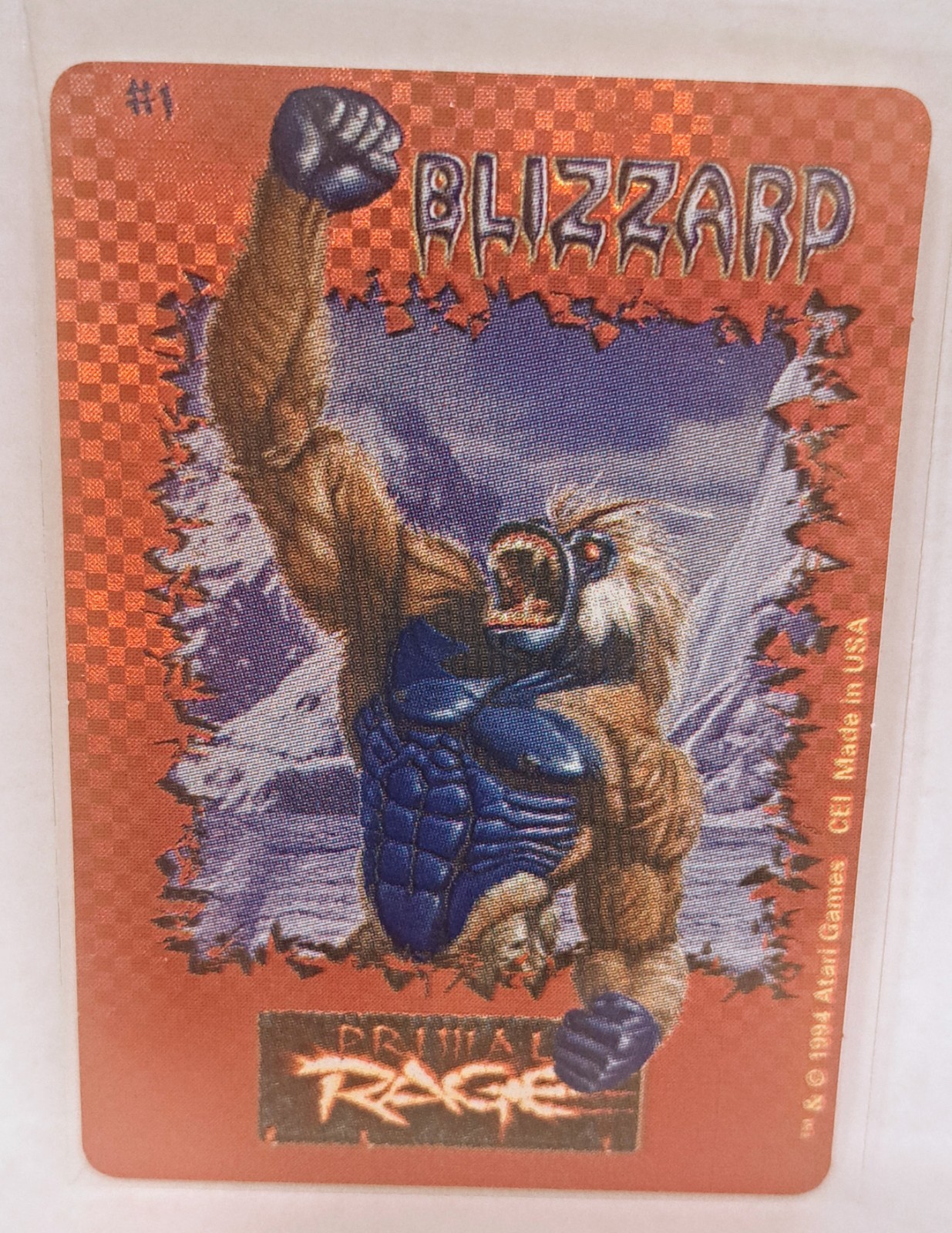 1994 ATARI Games PRIMAL RAGE Vending Prism Sticker Sega Arcade Promo #1 Blizzard