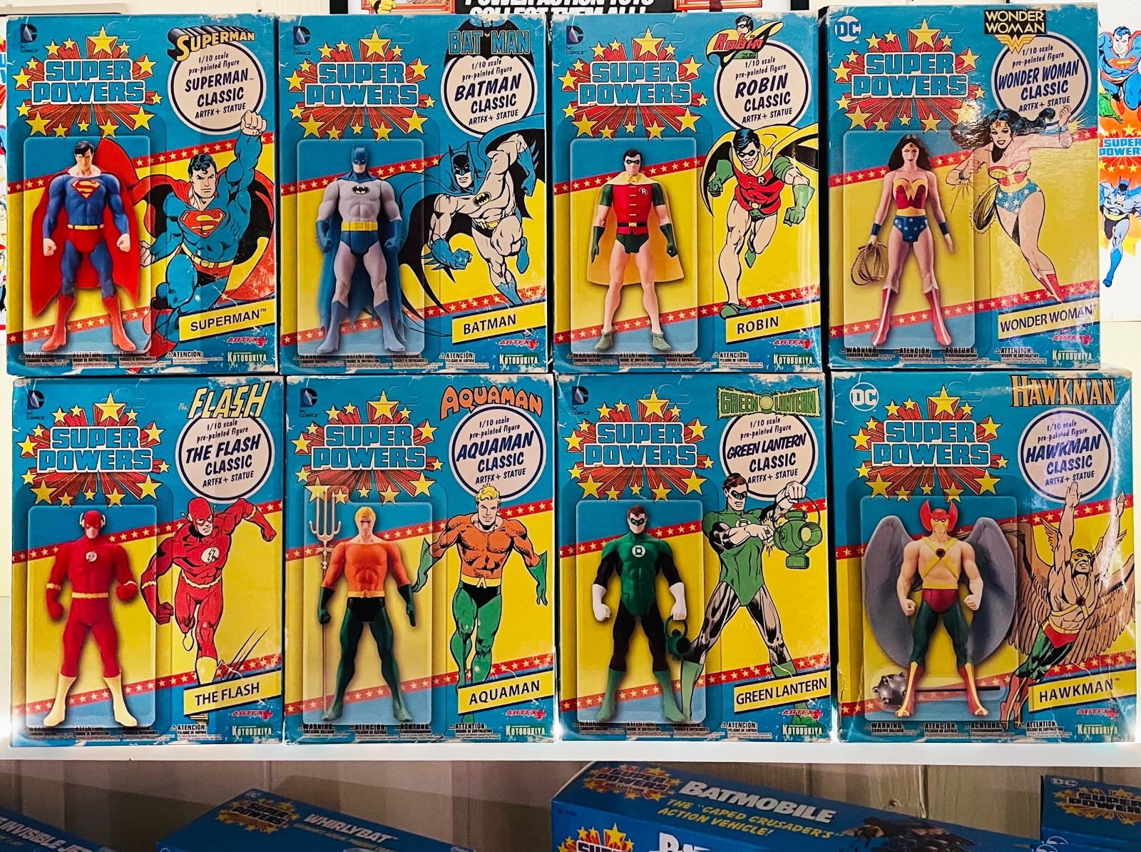 DC Comics™ SUPER POWERS Kotobukiya Kenner EXCLUSIVE Vintage Figure STATUE SET