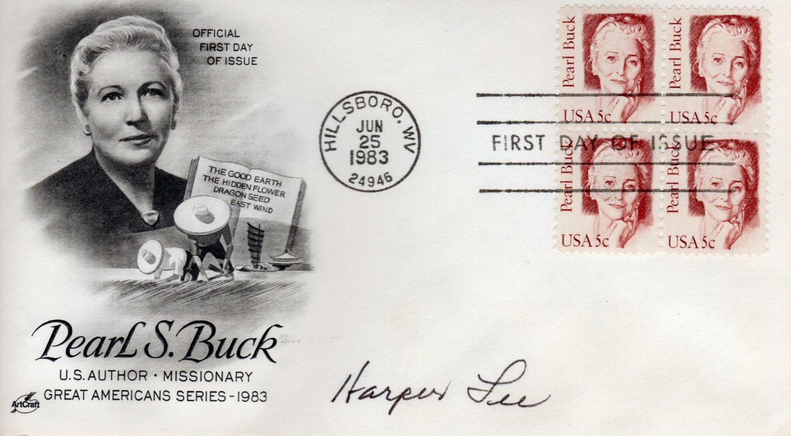 Rare HARPER LEE Autograph Signed FDC Envelope TO KILL A MOCKINGBIRD Author w/COA