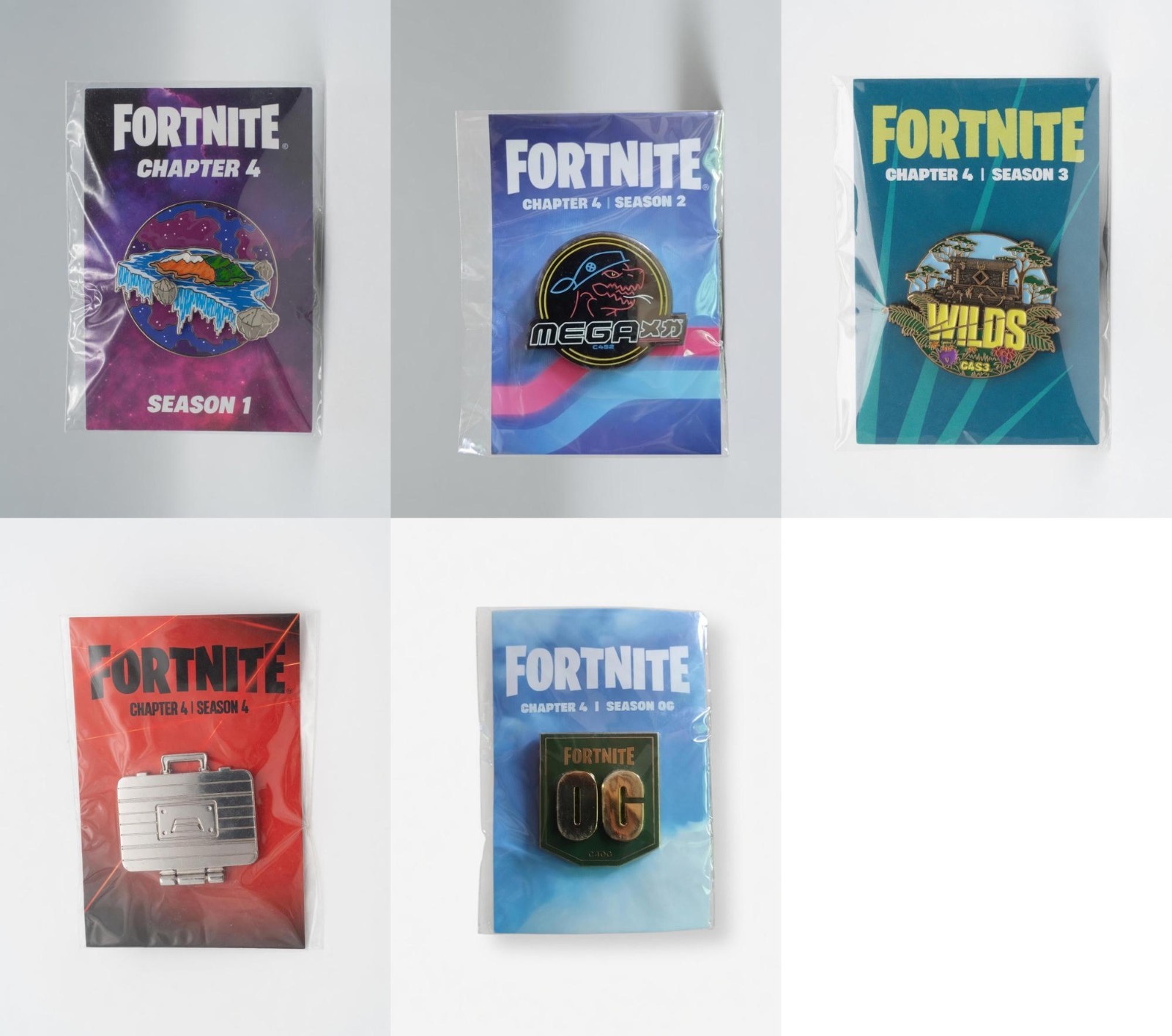 Fortnite Epic Games Employee Pin Complete Set Chapter 4 Season 1 2 3 4 Rare Mega