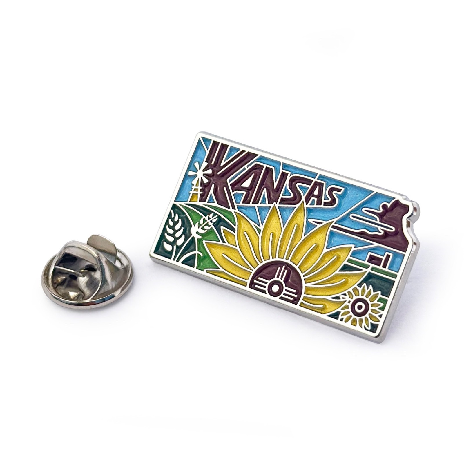 Kansas Shaped Lapel Pin Kansas State Enamel Pin