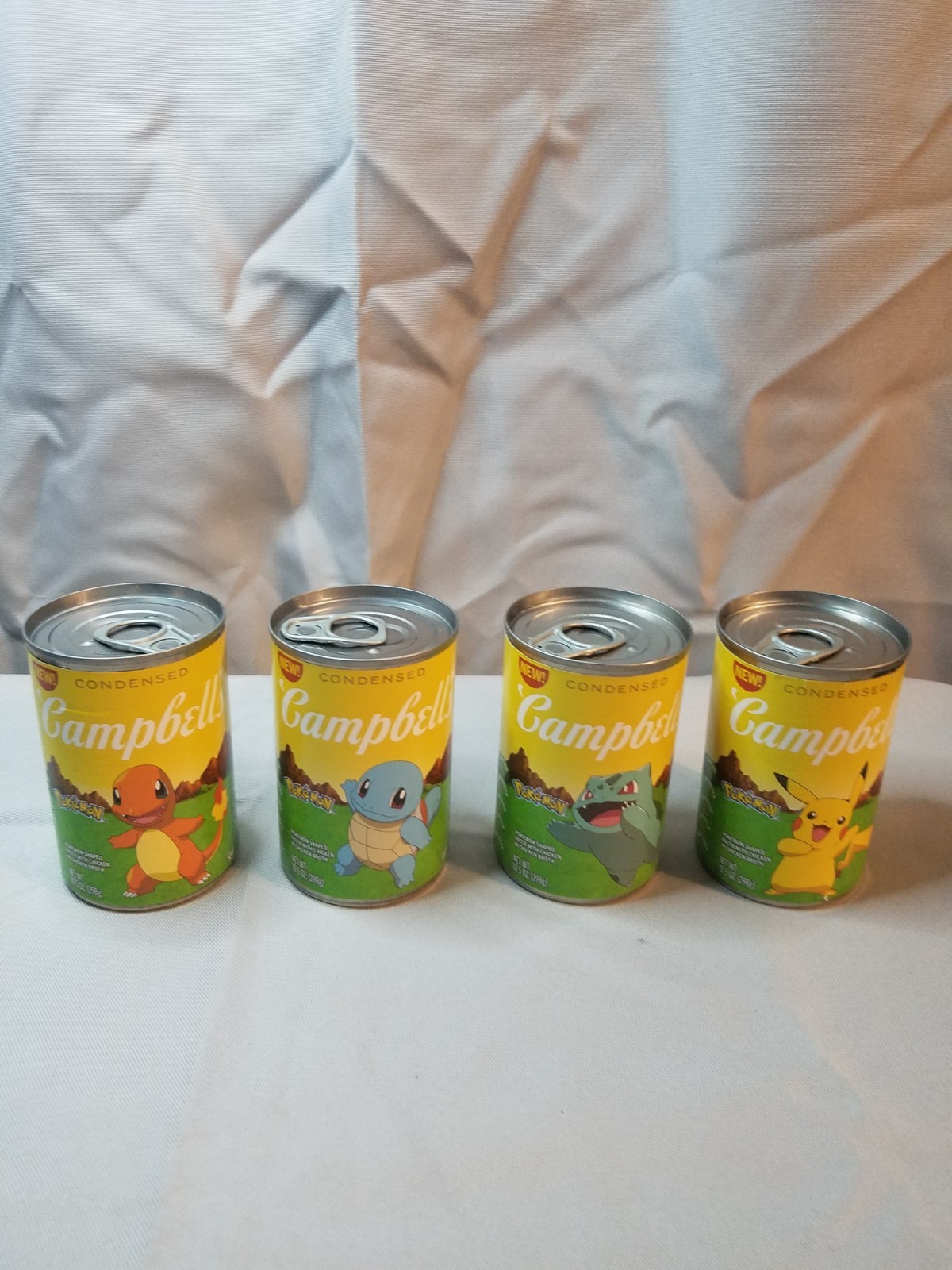 Campbells Soup Limited Edition Pokemon Charmander Pikachu Plus More Lot Of 4 Can