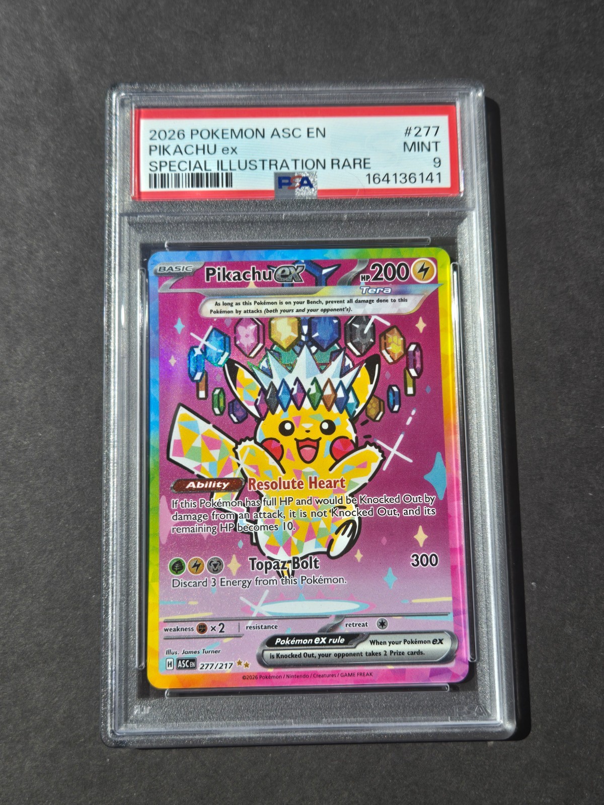 PSA 9 PIKACHU EX 277/217 - ME: ASCENDED HEROES SPECIAL ILLUSTRATION RARE - MINT