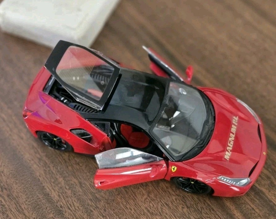 Ferrari 488 GTB Magnum P.I. Red Diecast Model Car Opening Doors Engine